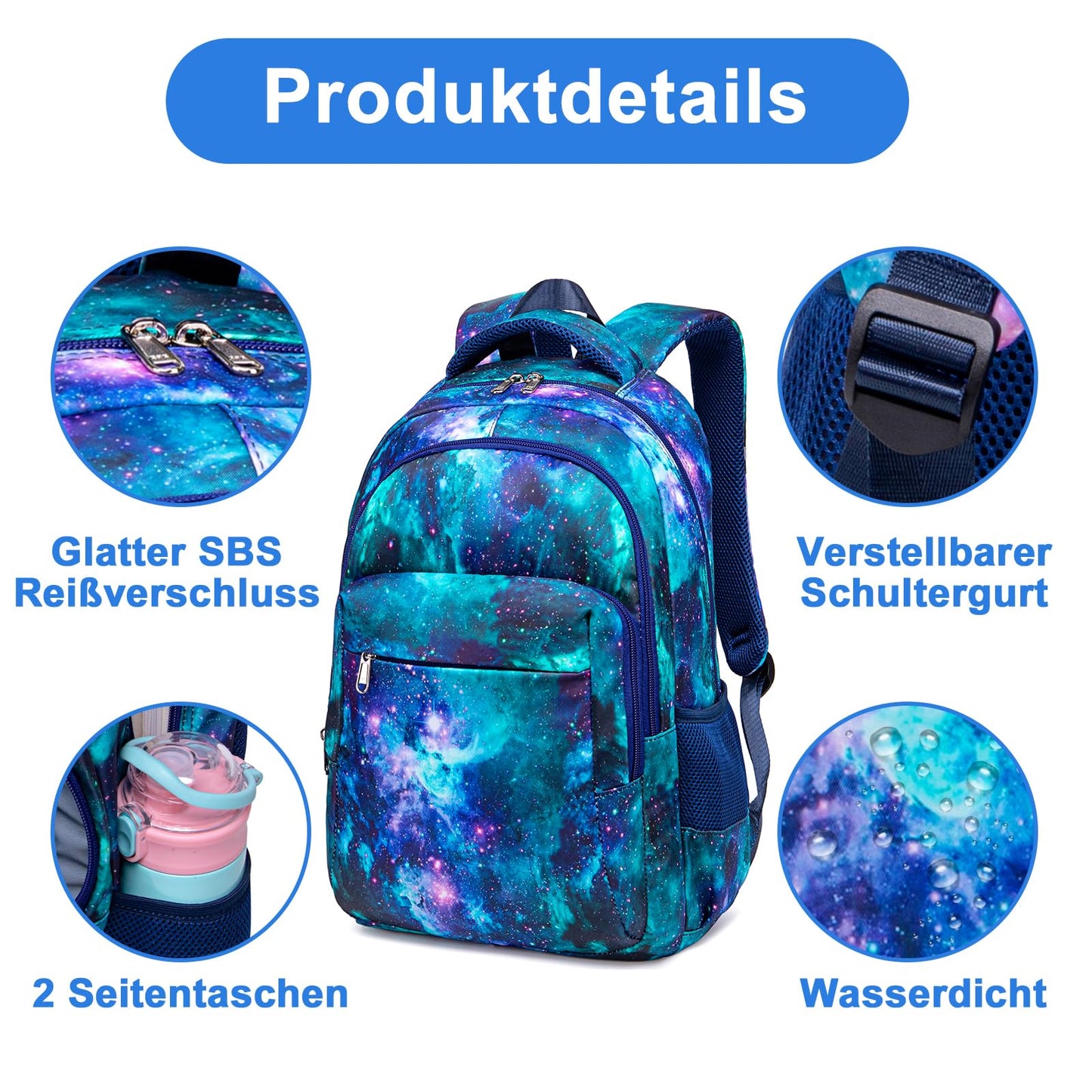 LEDAOU school backpack for boys, teenagers, girls, kids. Waterproof, lightweight, and spacious. Perfect for school gifts.