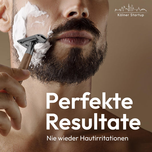 ANYMALE® Walnut Wood Safety Razor - Set with stand and 5 ASTRA blades - Zero Waste razor for ladies and gentlemen.