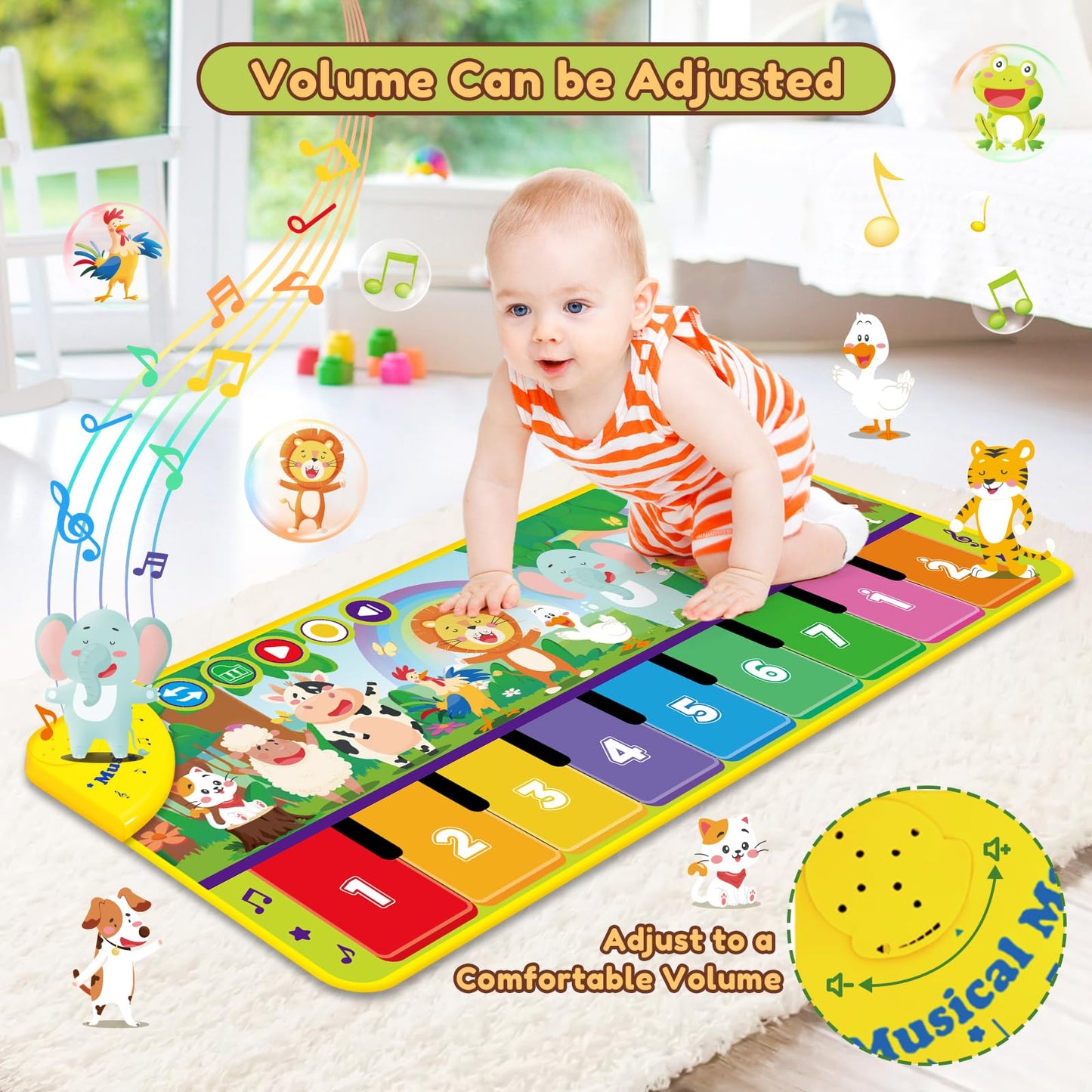 WEARXI Baby Toy for 1 Year Old Music Mat, Toys for 1 Year Old, Gift for 1 Year Old Boy Girl, Party Favor Birthday Gifts for Kids, Advent Calendar Fillers for Children.
