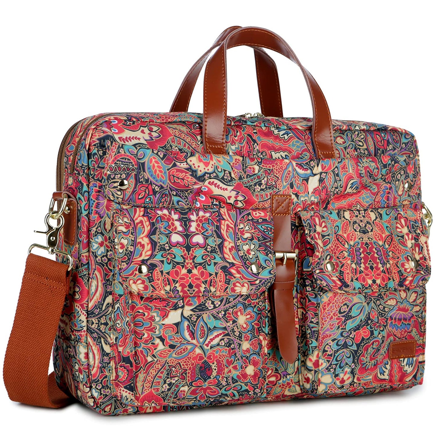 Baosha Women Laptop Bag 17 Inch Briefcase Ladies Shoulder Bags Work Bag Business Bag Multicompartment BC-07 (Multicolor Print HS)