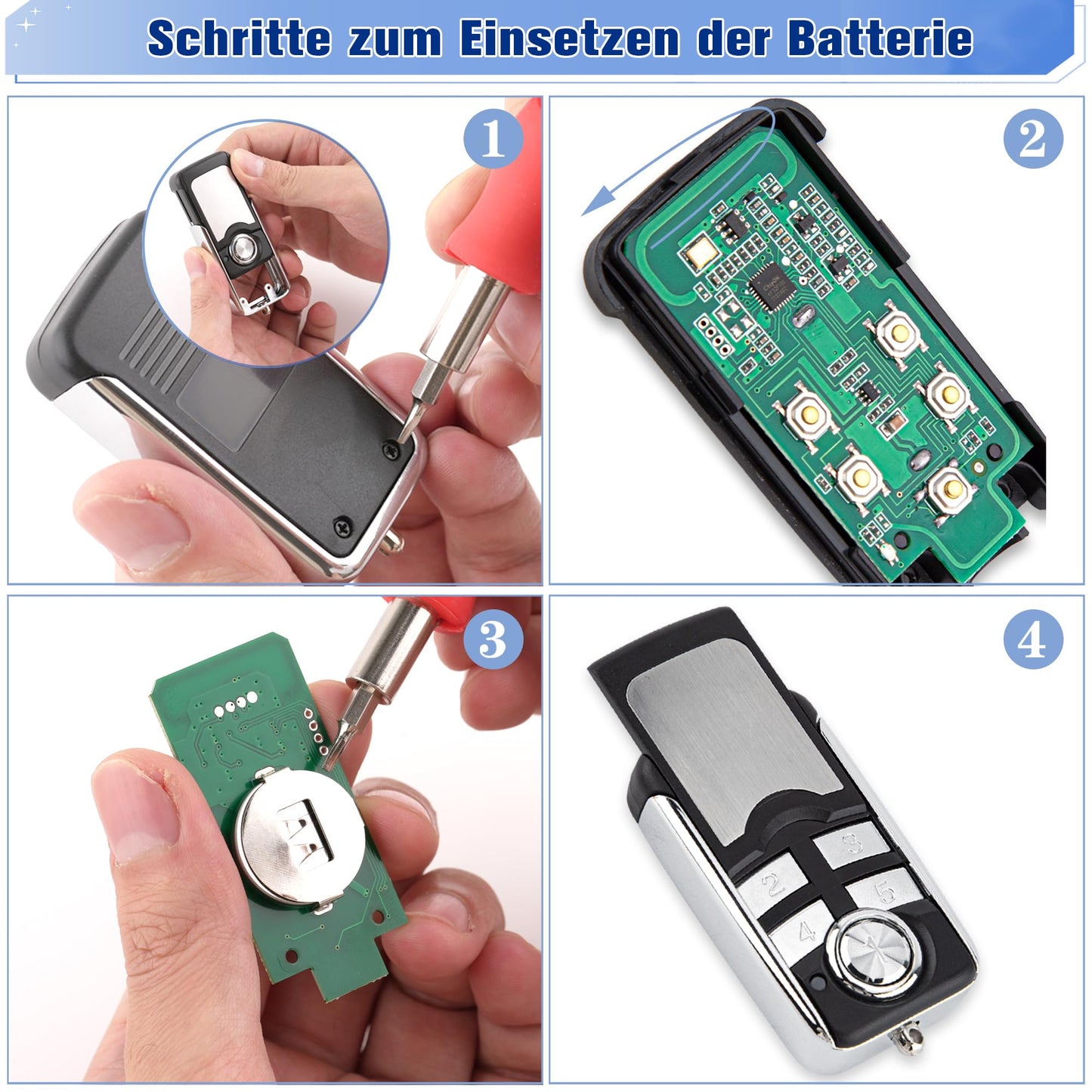 2 pieces garage door opener remote control compatible with Hörmann transmitters HSM4 HSE2 HS1 HS4 HSZ1 HSZ2 868 BS for Hörmann BiSecur SupraMatic ProMatic RollMatic RotaMatic garage door openers.