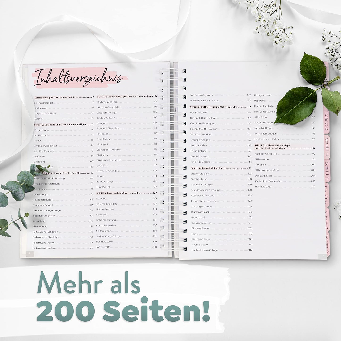 TWIVEE - The ultimate wedding planner - in German - over 200 pages - includes organizer and calendar - perfect gift for engagement - Wedding planning made easy.