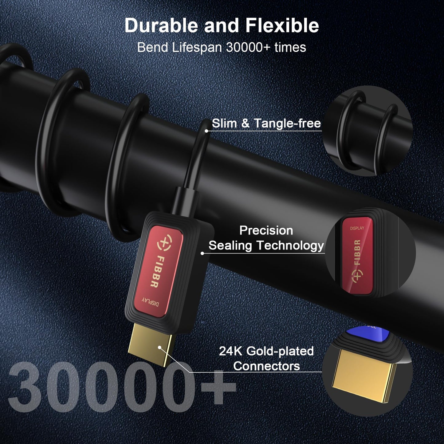 8K Fiber Optic HDMI Cable 5M, 48Gbps High-Speed HDMI 2.1 Cable 8K@60Hz 4K@120Hz Dolby/Dynamic HDR/HDCP 2.3/eARC HDMI fiber optic cable unidirectional, compatible with Blu-ray/TV box/HDTV/projector.