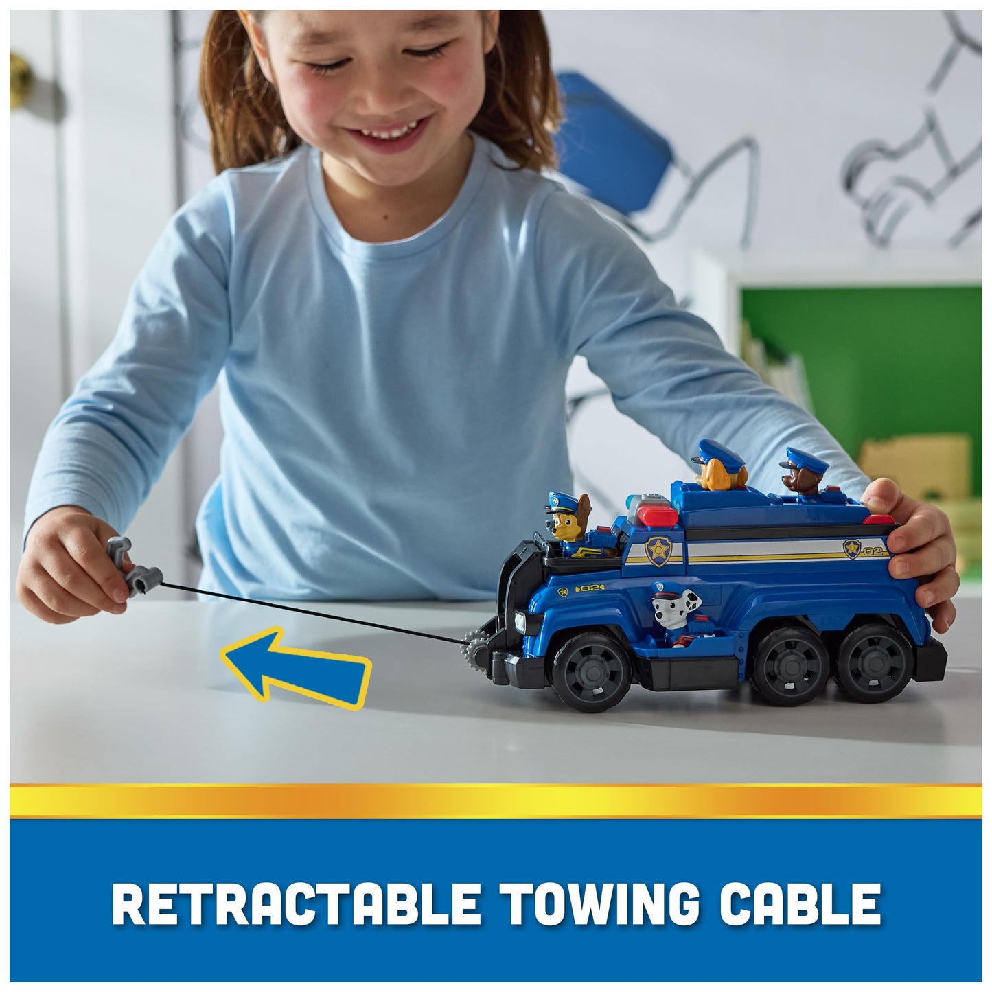 PAW PATROL Team Cruiser, a big vehicle featuring exclusive Chase, Marshall, Skye, Rubble, Rocky & Zuma action figures. Toys for boys & girls ages 3+.