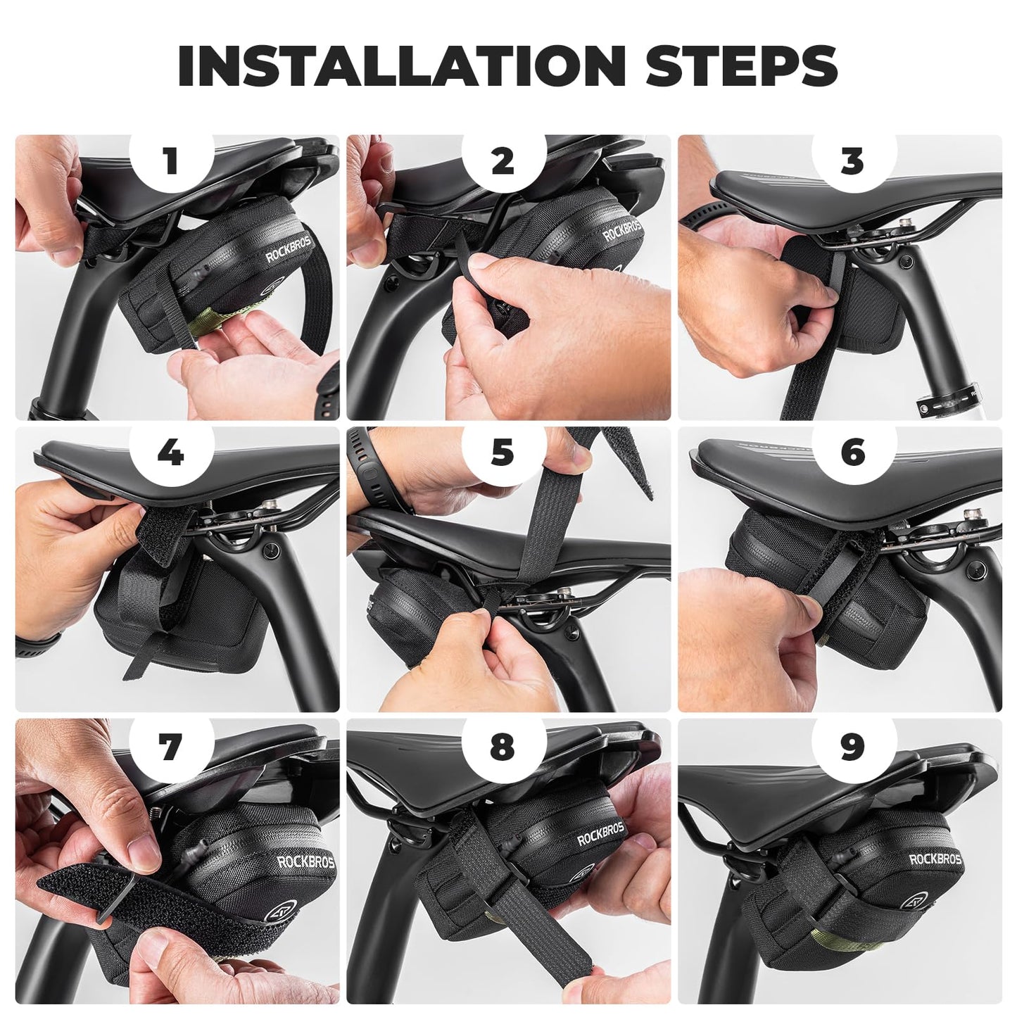 ROCKBROS bike saddle bag Mini Portable Bicycle Saddle Bag Compact Storage Bag Road Bike Mountain Bike Saddle Bag Bike Accessories