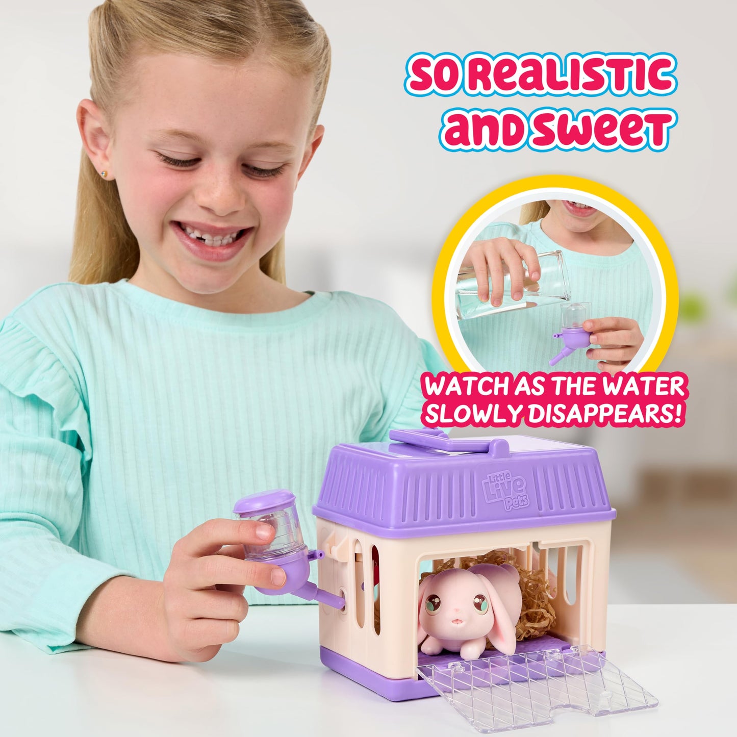 Little Live Pets - Mama Surprise Minis Bunny, take care of your hamster or bunny mom in her hutch and welcome 2, 3, or 4 mini babies.