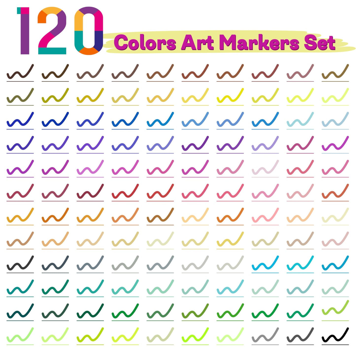 Halobios 120 Colors Dual Brush Pen Set, felt tip pens for kids and adults, coloring books, sketching, drawing, calligraphy, greeting cards - gift set