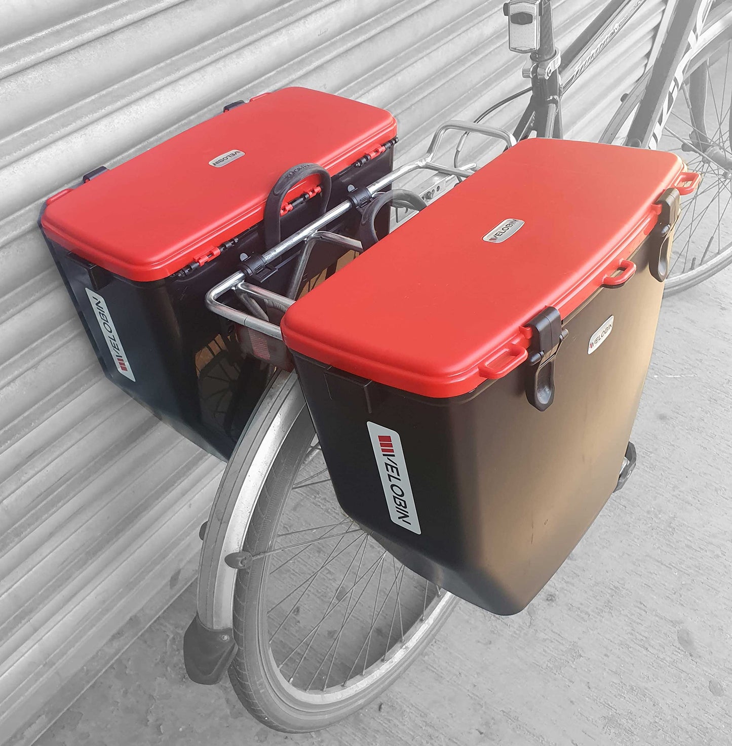 Velobin™ Lockable Waterproof Bike Rack Bag (Red)