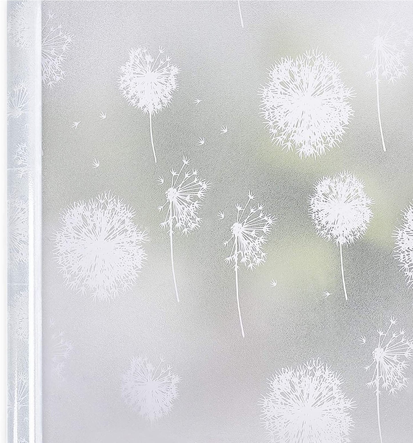 Homein window film privacy film window frosted film dandelion static cling film decorative film window pictures privacy from outside sun protection film for bathroom kitchen office 90 x 400 cm