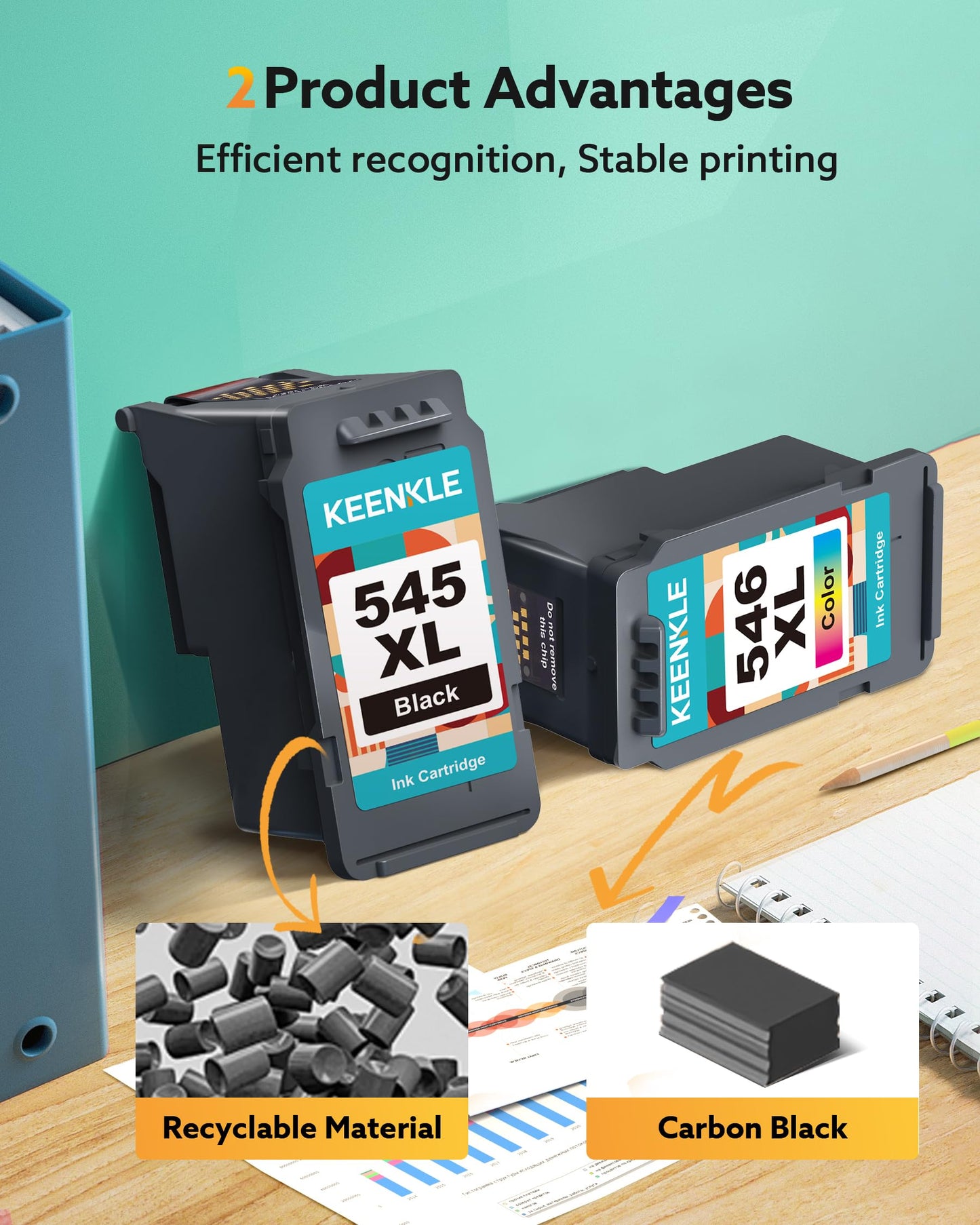 PG-545 CL-546 XL PG-545XL CL-546XL Replacement for Canon Printer Cartridges 545 546 Multipack for Canon Pixma MX495 TR4550 TS3350 TS3150 TR4551 MG2550s MG2555s TS3151 MG3050 MG2950 TS205 (Black, Color)