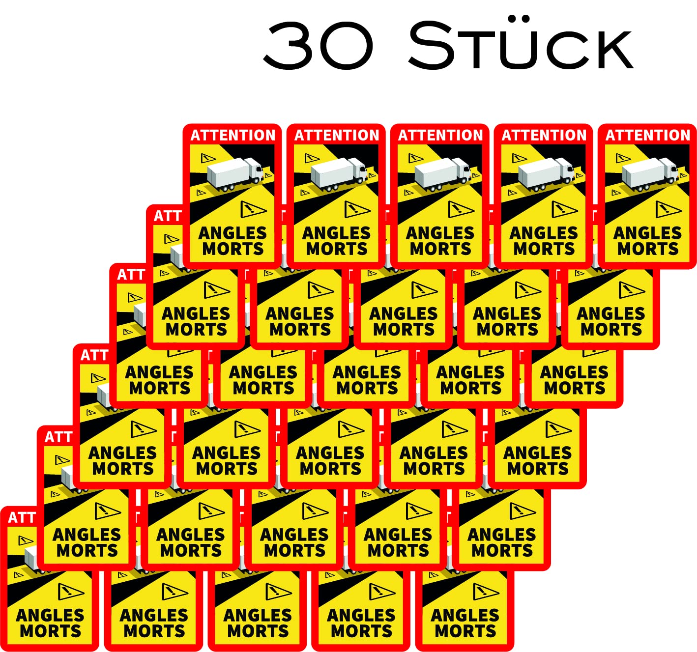 Prolac Warning Stickers Blind Spots -Dead Angle for Trucks and Trailers, 25 x 17 cm self-adhesive car labels, Motorhome Stickers (Trucks and Trailers) - 30 pieces