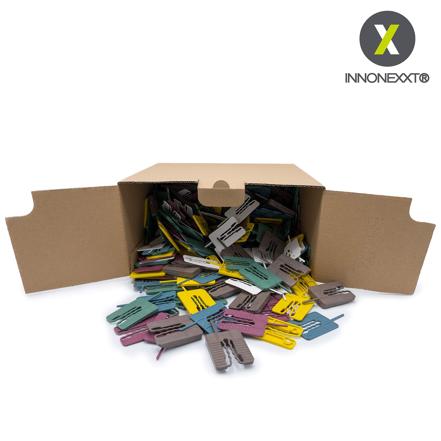 INNONEXXT® Premium Spacer | 60 x 45 mm | Shim plates, spacers, distance holders | Set: 1, 2, 3, 4, 5, 10 mm (300 x Spacers 60 x 45 mm)