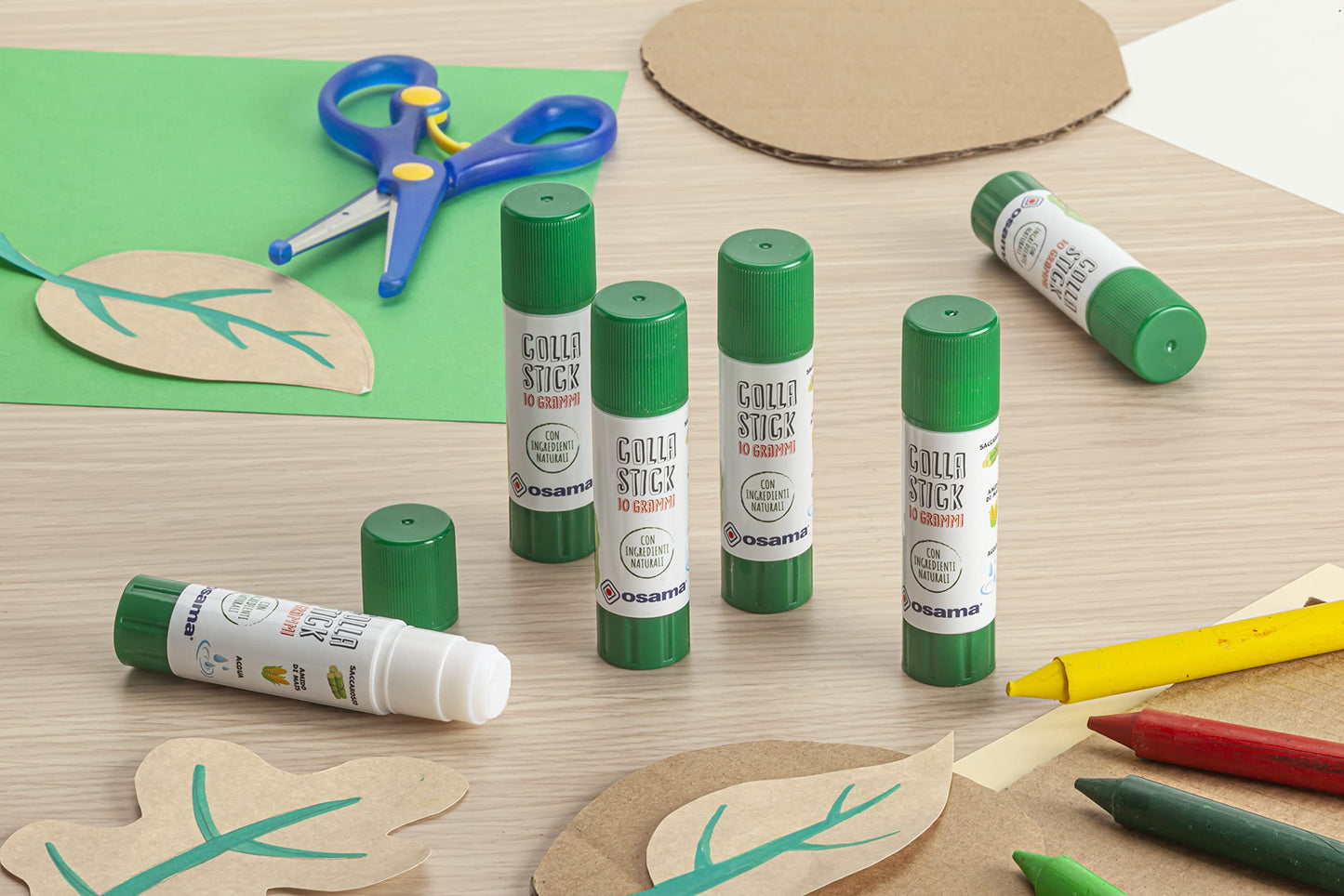 Osama - Glue Stick Extra Strong, 30 Pieces, 10g Glue Stick Set, Ideal for school and writing needs, office and university - smooth, durable and suitable for children, classic Natural.