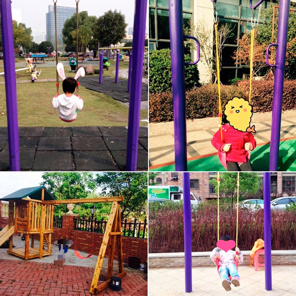 EXTSUD Swing Set Outdoor, Elastic Children's Swing Eva Soft Board U-Swing Board Swing Seat Swing Board Garden Toy Kids, Blue