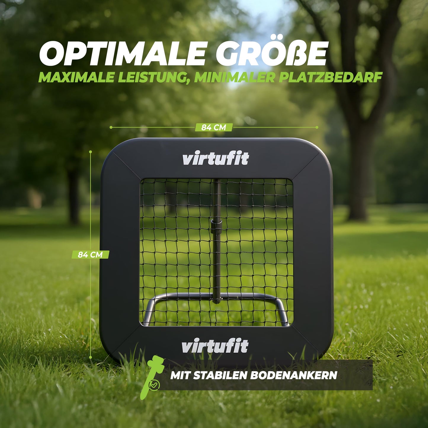VirtuFit Adjustable Football Rebounder Pro - Kickback - 84 x 84 cm