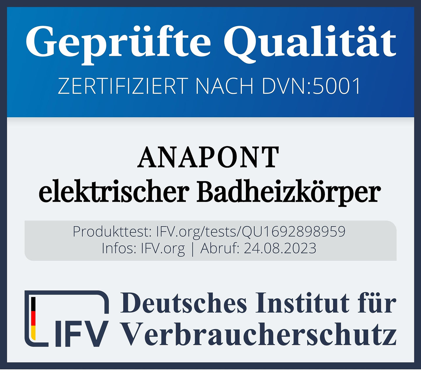 anapont electric bathroom radiator 775x400 - white straight - timer function - towel radiator - electric bathroom heating - towel heater - Made in Germany