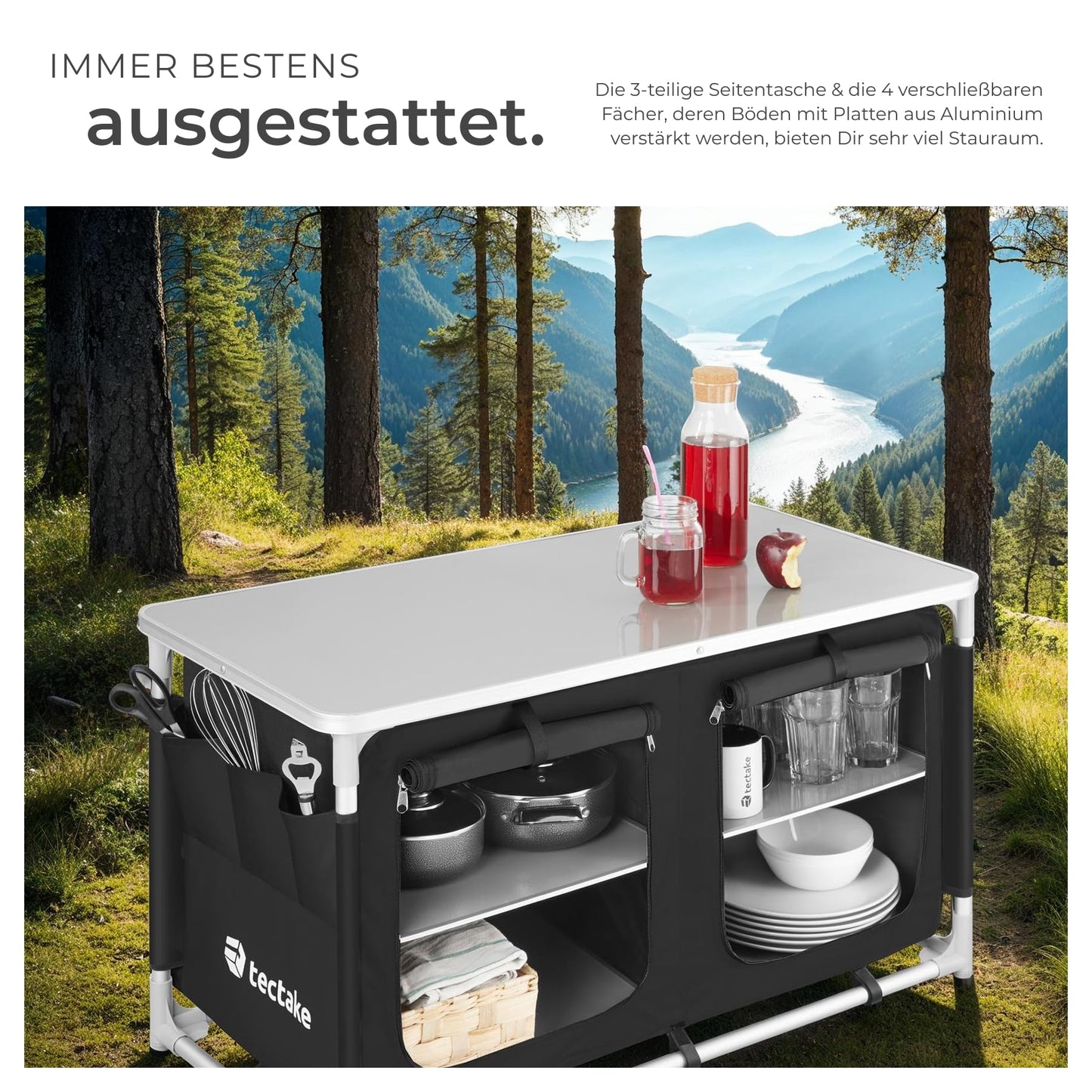 tectake 800747 Outdoor Camping Kitchen - Various models available - (Type 4 | No. 403347)