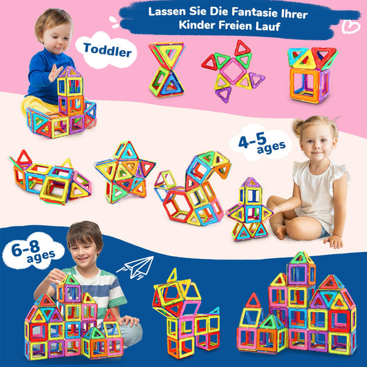 Magnetic building blocks, magnetic toys for kids, magnetic building blocks educational toy birthday preschool kids toddlers boys girls 3 years and up (48pcs Magnetic Tiles)