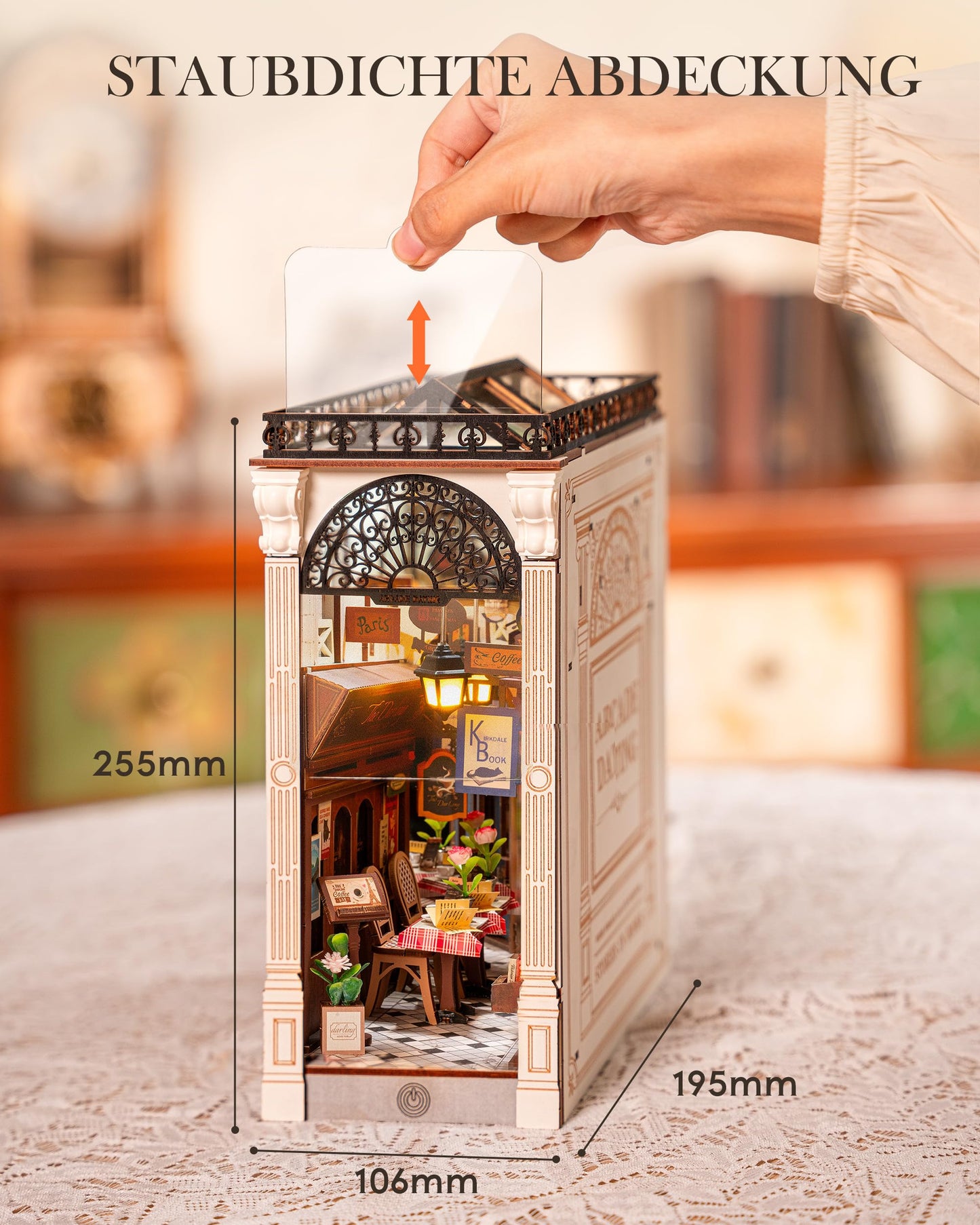 Rolife Book Nook Kit for adults DIY Miniature House with light for bookshelf library decoration arcade dating 3D puzzle wooden bookends adult Booknook