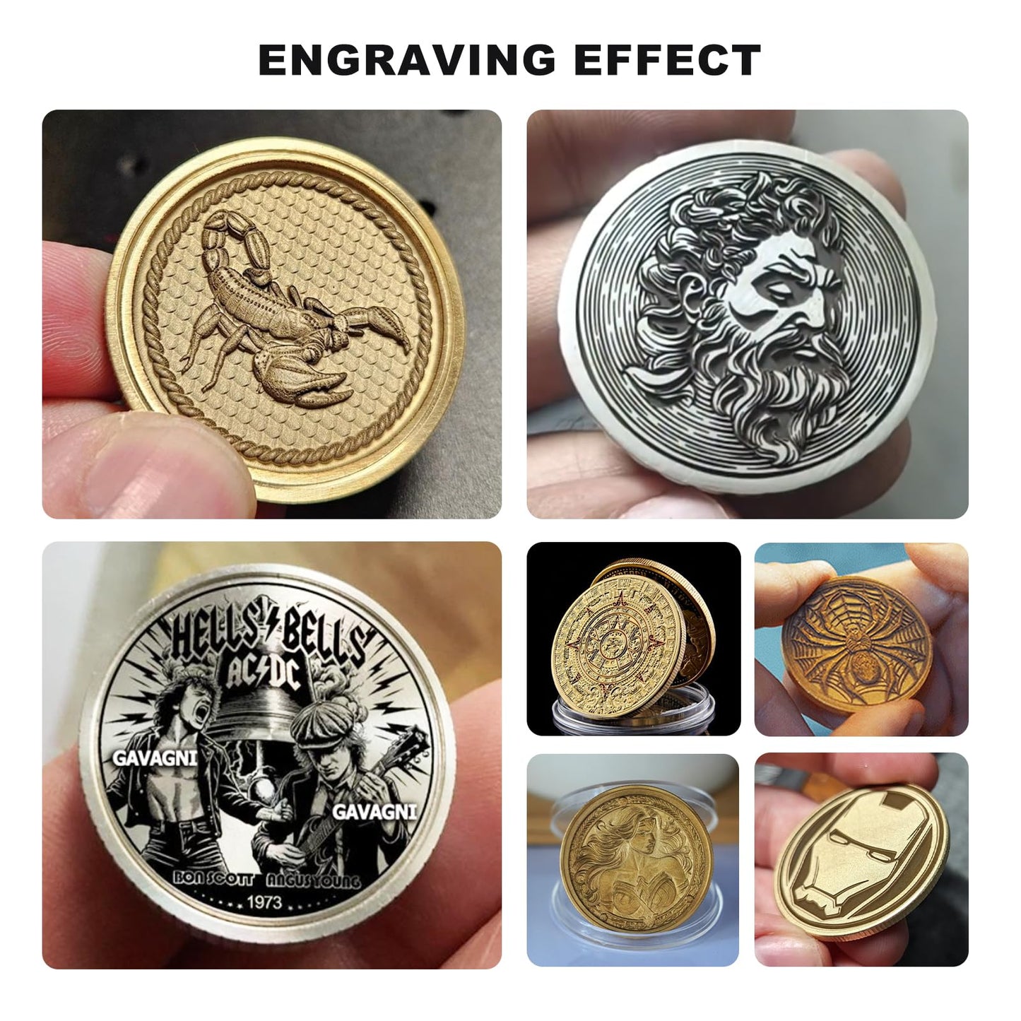 20 pieces of brass blank challenge coins, 40mm engraving blanks with threaded edge. Coins for DIY crafts, engraving, traveling, accessories. Material for fiber laser engraving machine (3mm Brass).