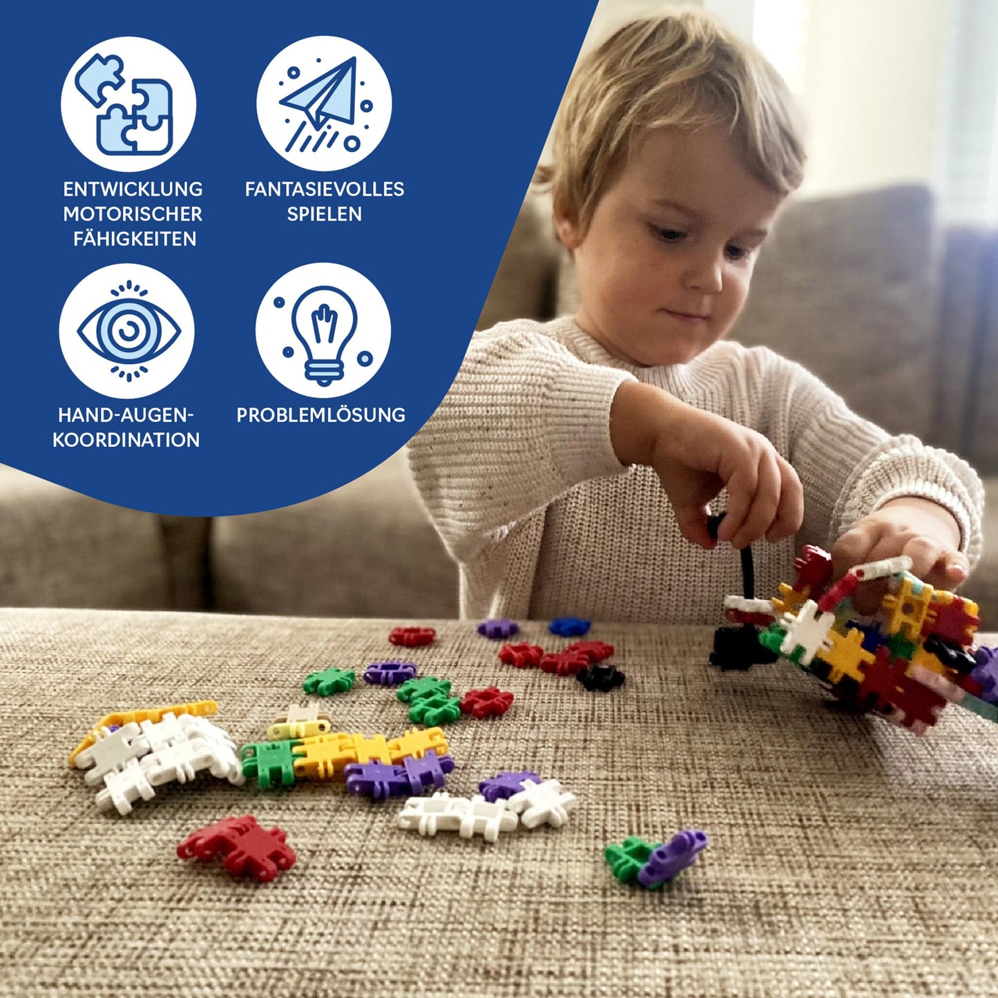 Nano Clics Creative Builders 500, construction toy for kids ages 8 and up, creative educational toy in a 500-piece set, building blocks for girls and boys, Montessori STEM, durable toy