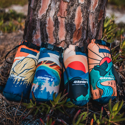 4Monster Outdoor Down Blanket Ultralight for Camping, Compact Travel Blanket Bedspread Warm Soft for Outdoor Indoor Travel Christmas