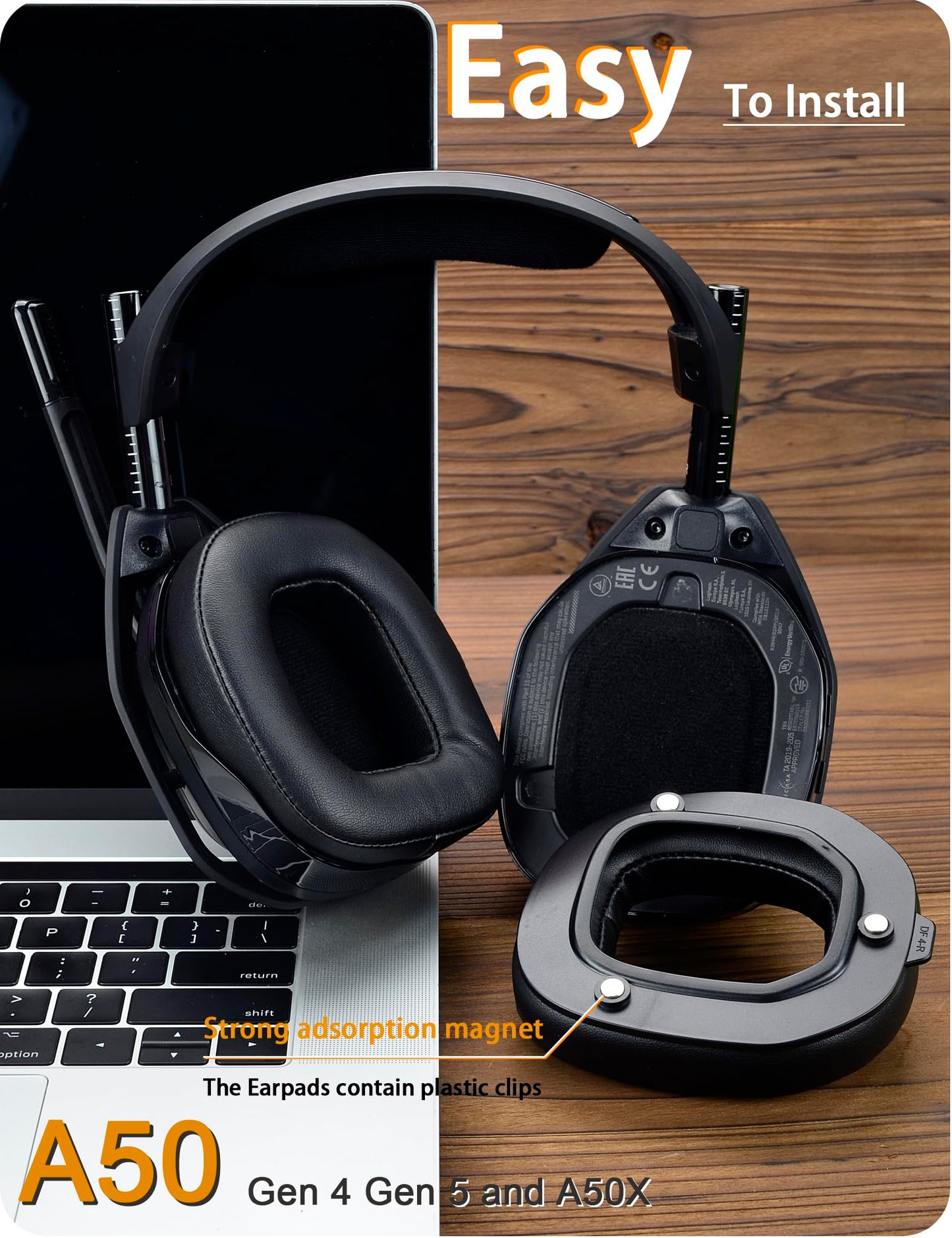 A50 Gen 4 Mod Kit - defean Replacement Ear Pads and Headband Compatible with Astro A50 Gen 4, Gen 5, and A50X Headset. Features high density noise cancelling foam with extra thickness.