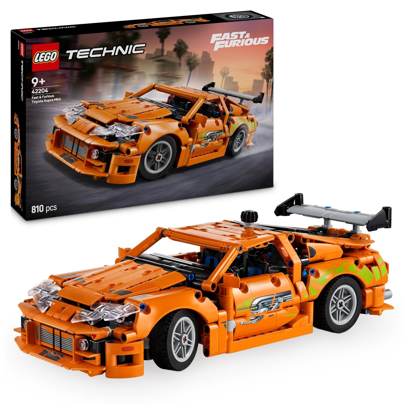 LEGO Technic Fast and Furious Toyota Supra MK4 - Toy Car - Featuring 6-cylinder engine & opening doors - Model set for boys and girls aged 9 and up - Perfect birthday gift idea 42204