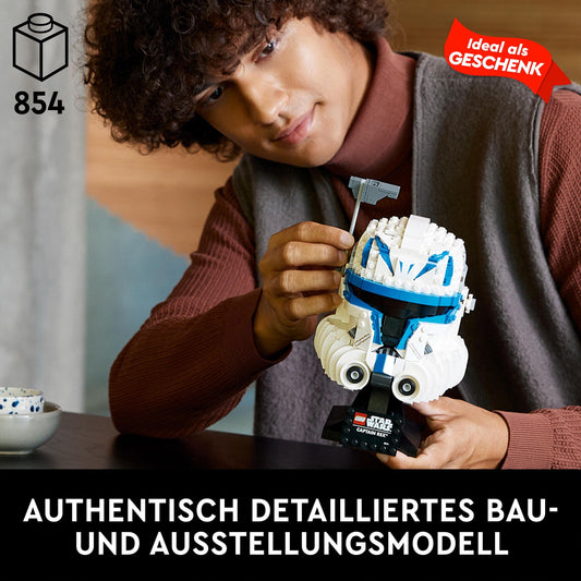 LEGO 75349 Star Wars Captain Rex Helmet Set, The Clone Wars model collector's item for adults, 2023 series, keepsake and gift idea.