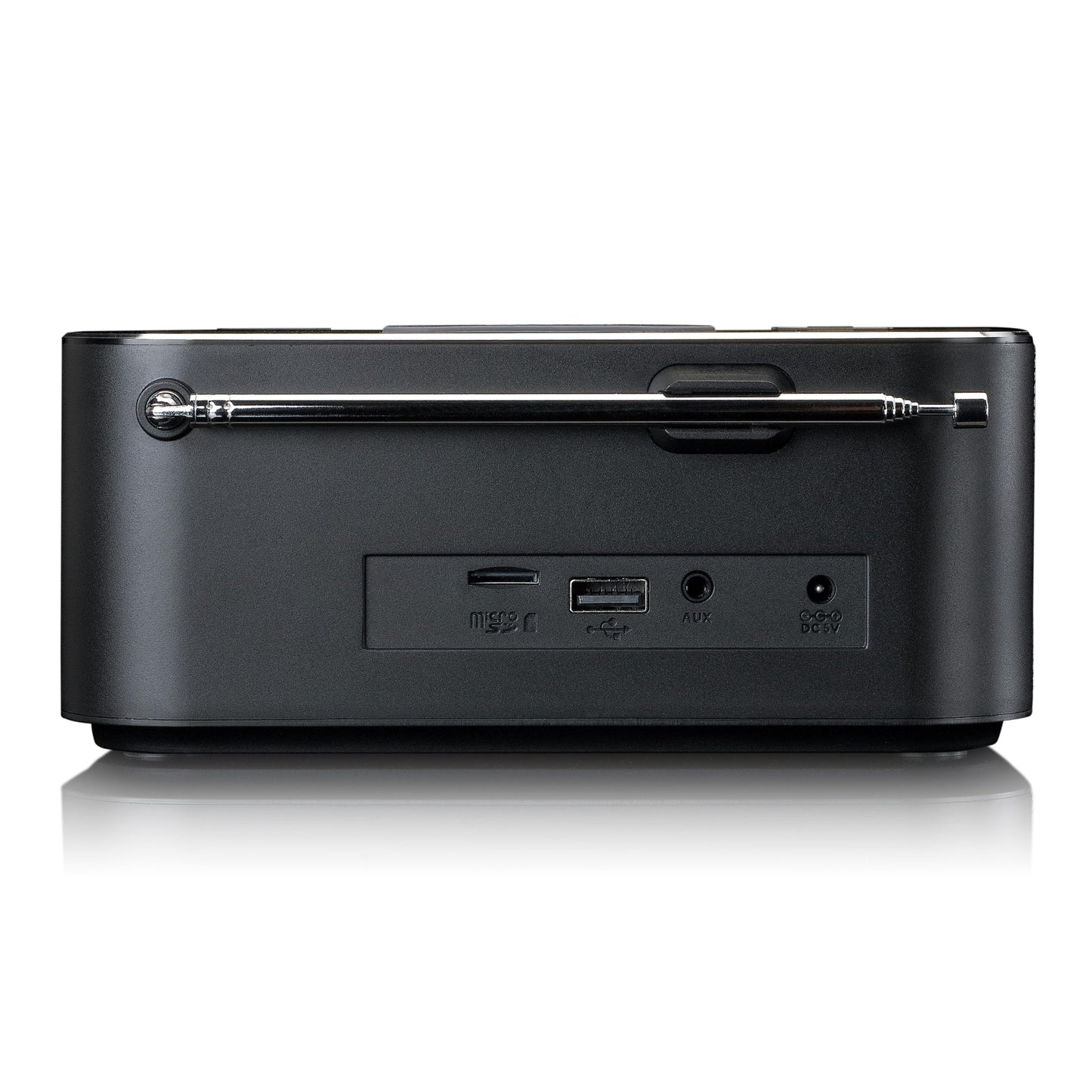 Lenco CR-650 DAB+ clock radio - alarm clock with DAB+ and FM - 20 station presets - snooze function - 2 x 2 watts RMS - LCD display - USB and QI charger - black