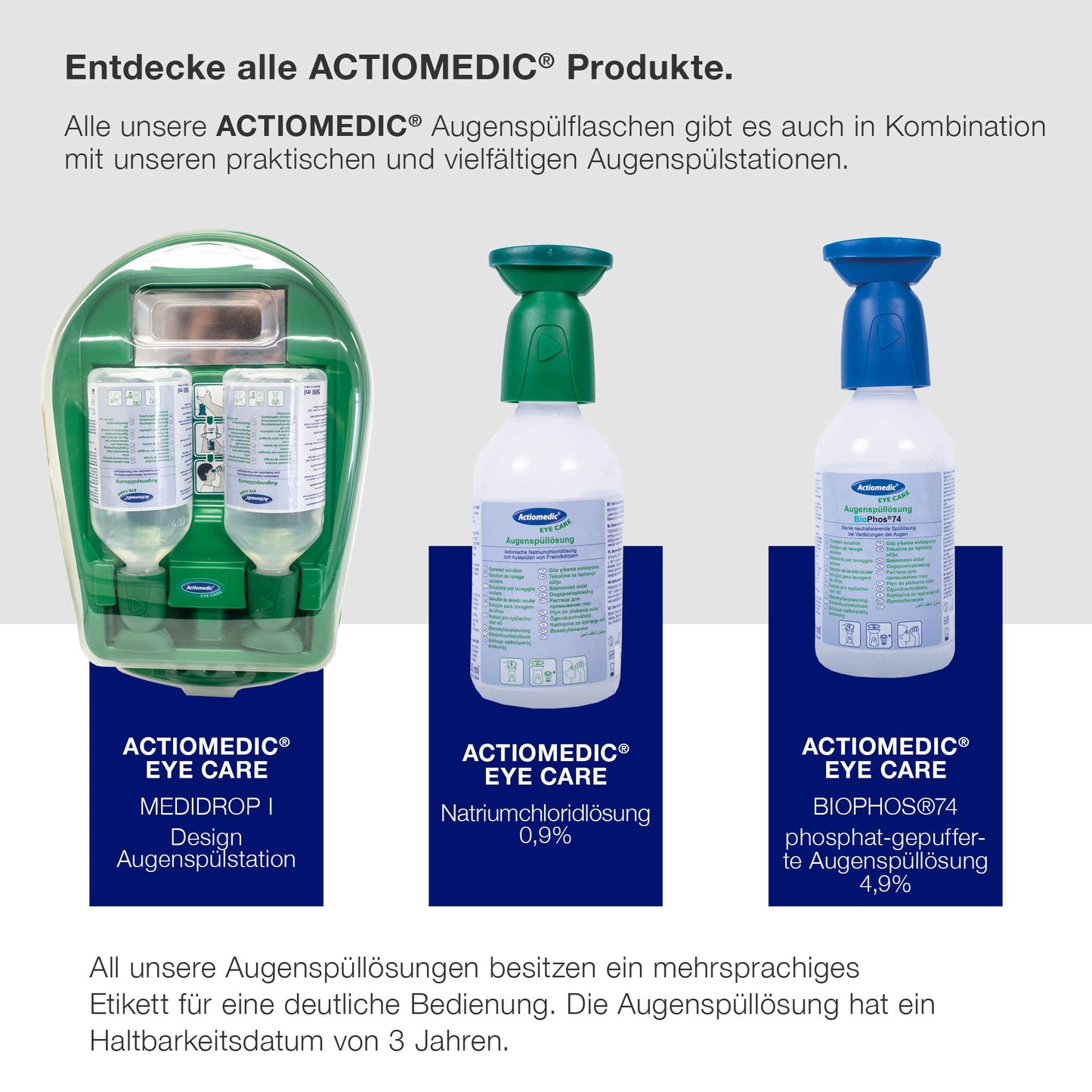 ACTIOMEDIC medical Actiomedic Eye Care Design Eye Wash Station Medidrop II, White 50010010020 Full.