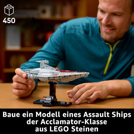 LEGO Star Wars 75404 Assault Ship of the Acclamator class from Attack of the Clones - Starship for collecting, building, and displaying - fantasy building set - gift for adult and teenage fans