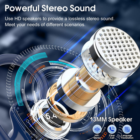 OYIB AI headphones translator, 6 translation modes with app, 50-hour Bluetooth 5.4 translator headphones with ENC Mic