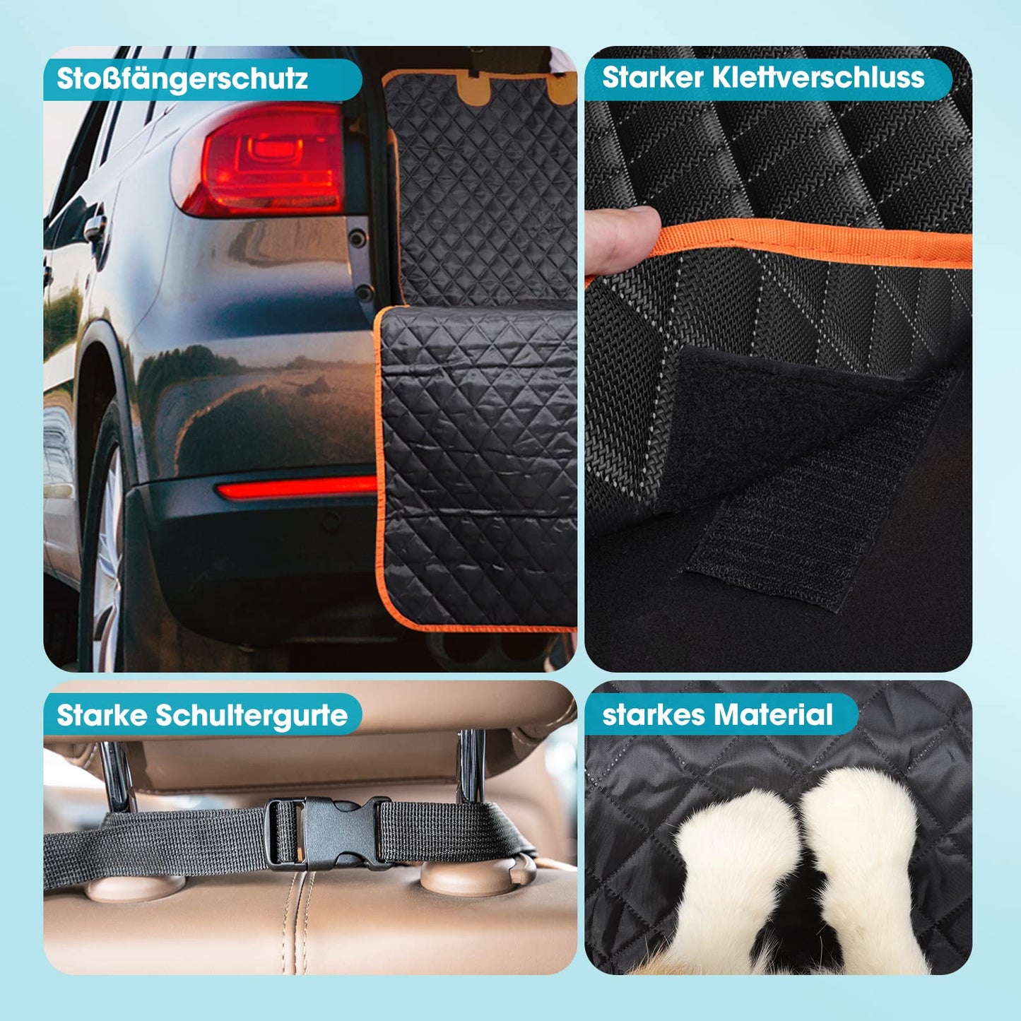 JOEJOY Dog Trunk Liner with Side and Bumper Protection, Universal Waterproof Scratch-Resistant Dog Cargo Liner - Dog Car Trunk Cover