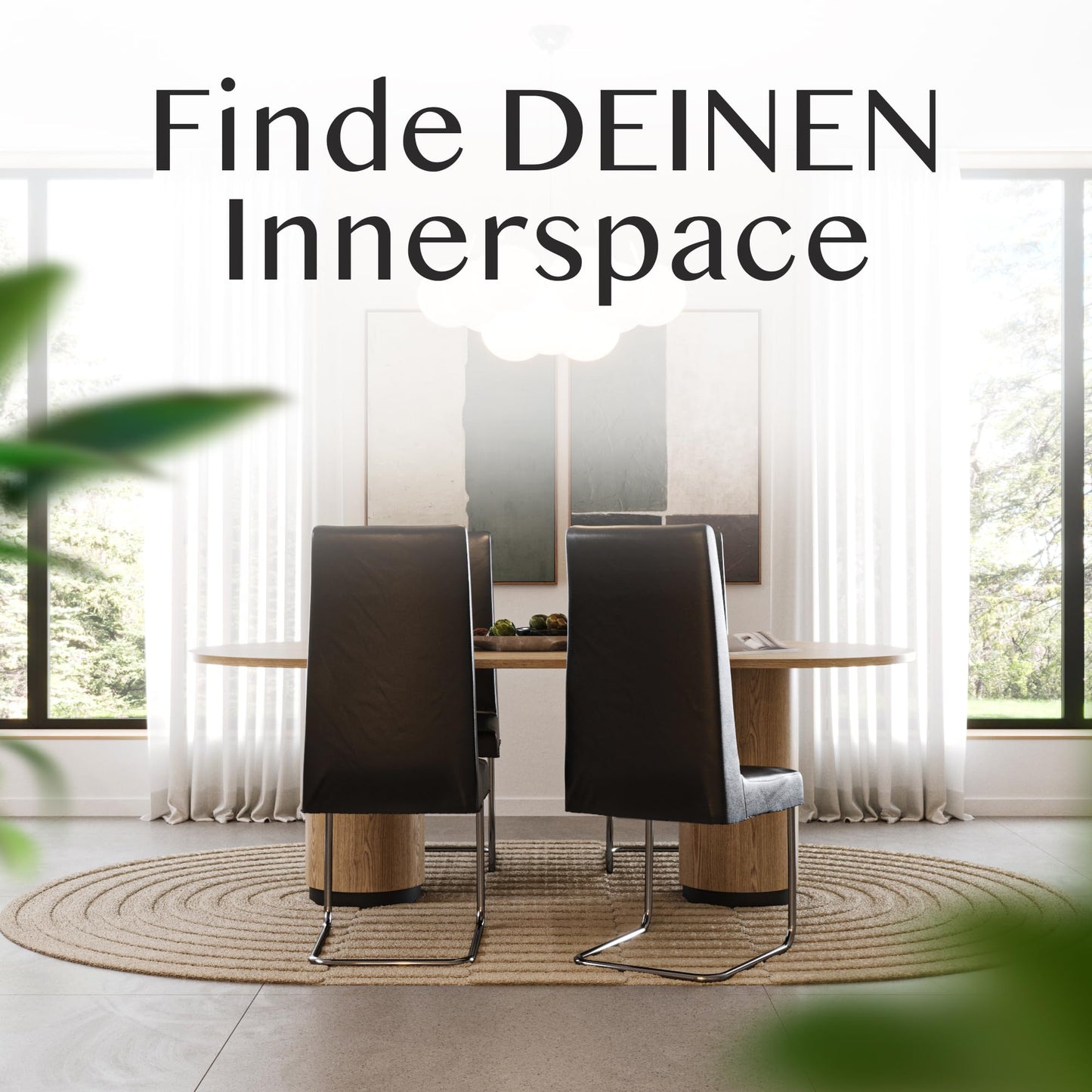 Innerspace chair covers set of 4 in black | opaque, water-repellent, elastic chair covers for children & pets | chair covers for cantilever chairs - choose set now!