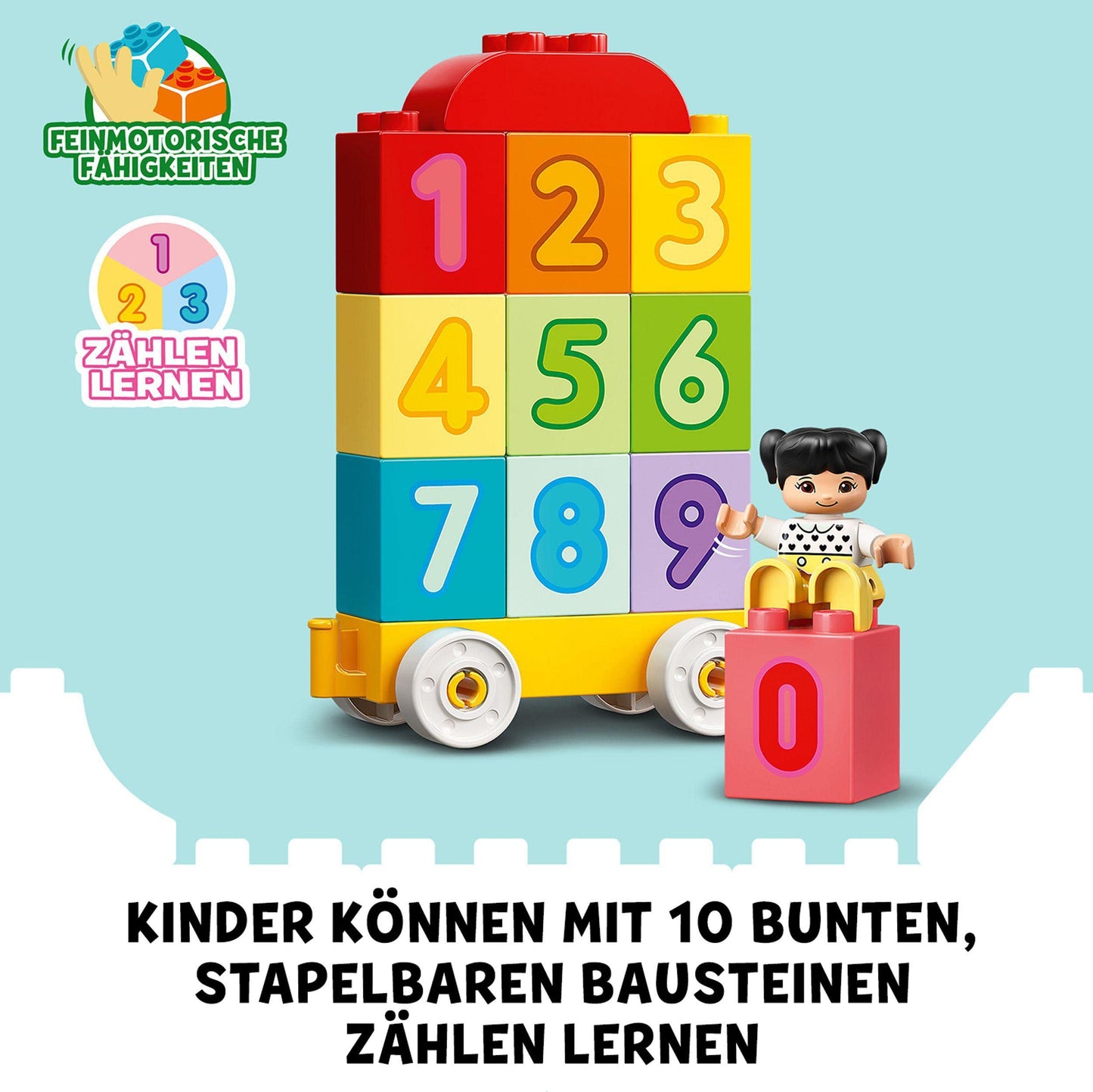 LEGO DUPLO Number Train - Learn to Count, Train Toy & DUPLO Animal Train, Wheeled Train Toy with Creative Animal Figures