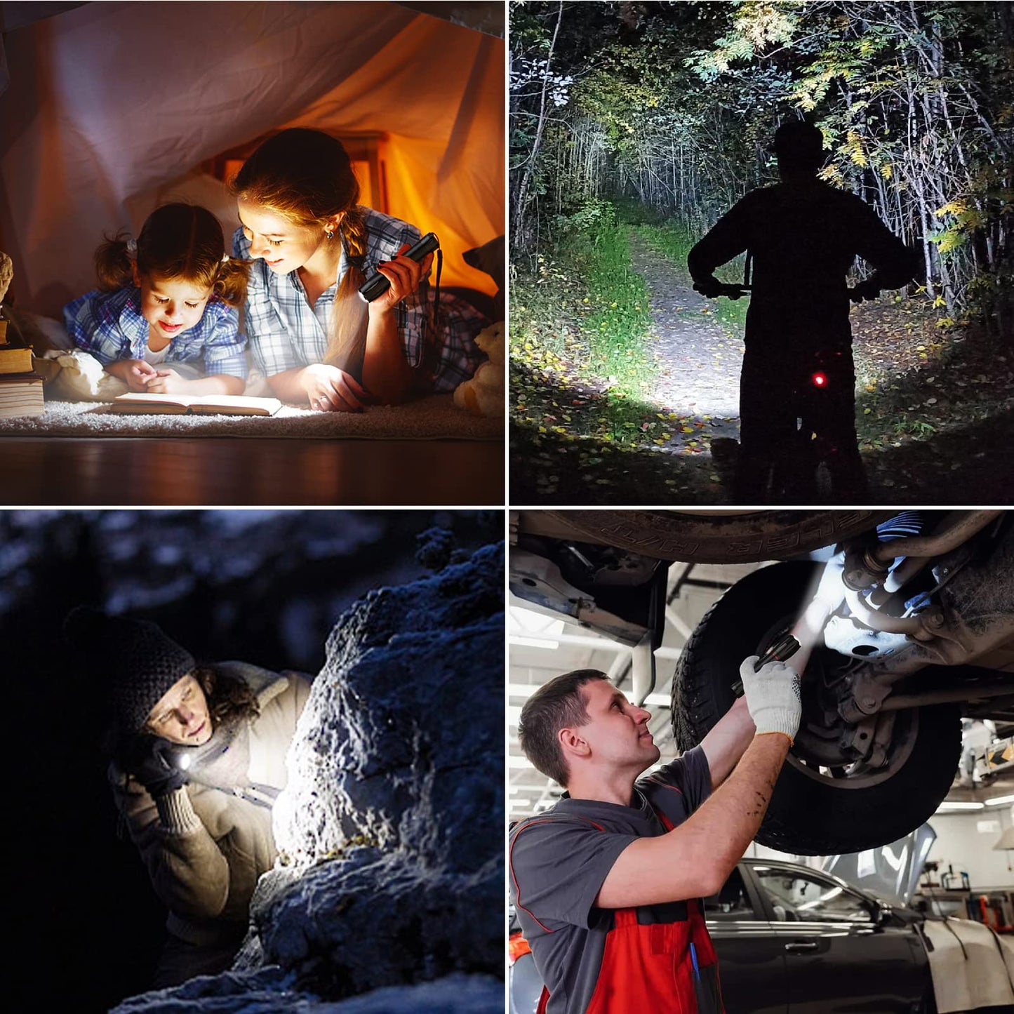 Blukar rechargeable LED flashlight, 2 pieces 2000 lumens super bright zoomable flashlights with 5 light modes & long runtime, IPX6 waterproof handheld lamp for camping, hiking, fishing, emergencies.