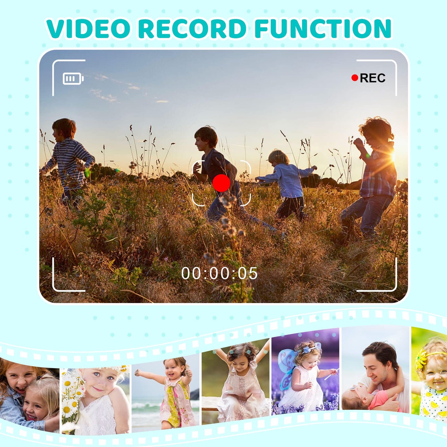 Children's camera, 2.0" display digital camera, for 3 4 5 6 7 8 9 10 11 12 year old boys and girls. 1080P HD anti-drop camera for birthday and Christmas gifts.