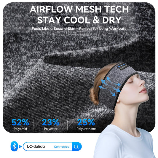 LC-dolida Sleep Headphone Bluetooth Headband Headphones for Sleeping, Sports Headphones Sleep Headphones Music Headband for Sports, Jogging, Yoga, Travel, Gaming