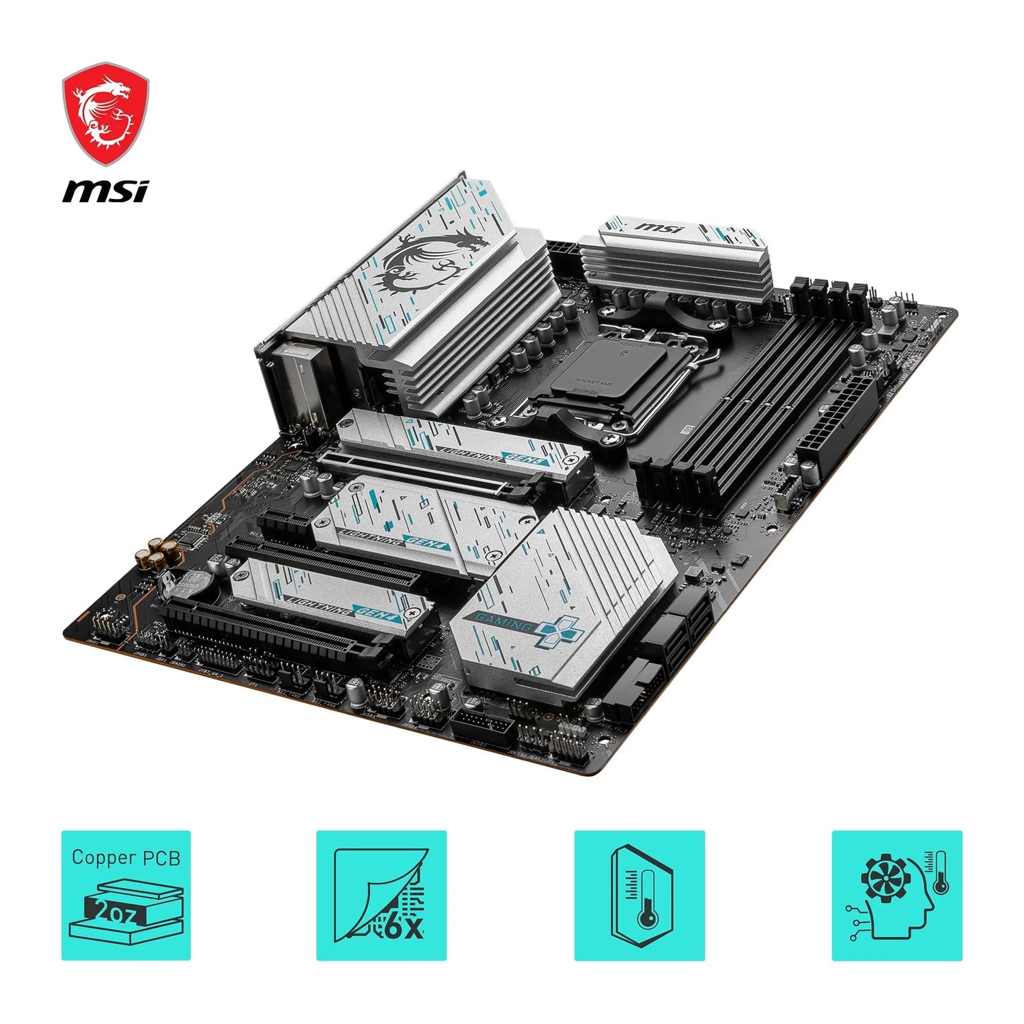 MSI X670E Gaming Plus WiFi Motherboard, ATX - Supports AMD Ryzen 7000 processors, AM5-14 Duet Rail 80A SPS, DDR5 7800 MHz/OC, PCIe 5.0 x16, M.2 Gen5, 2.5G LAN, Wi-Fi 6E