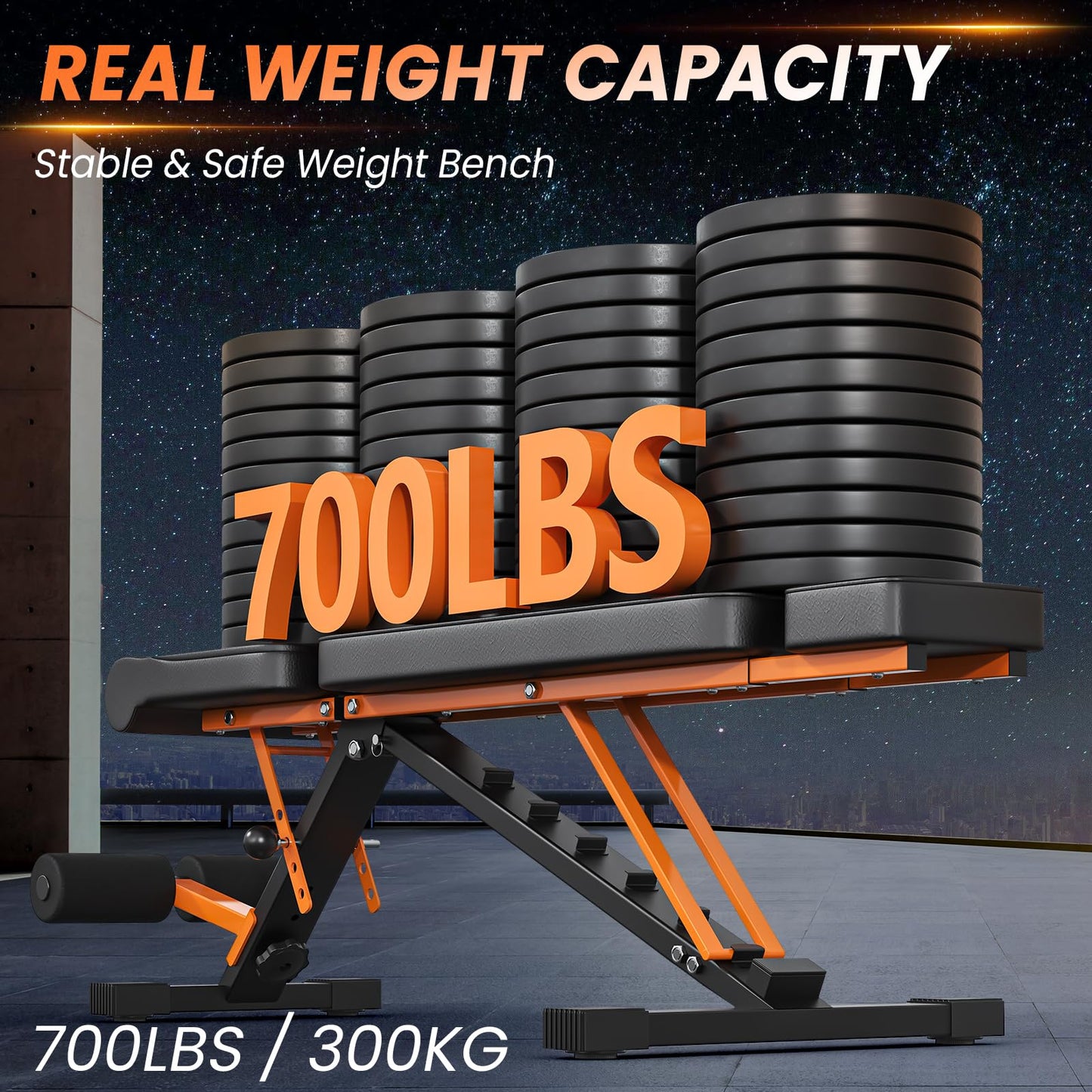 350KG folding weight bench - Bonvork workout bench with 1.6MM Thickened Steel, Incline bench for home gym, adjustable weight bench, Flat Decline Bench Press Bench (with headrest)