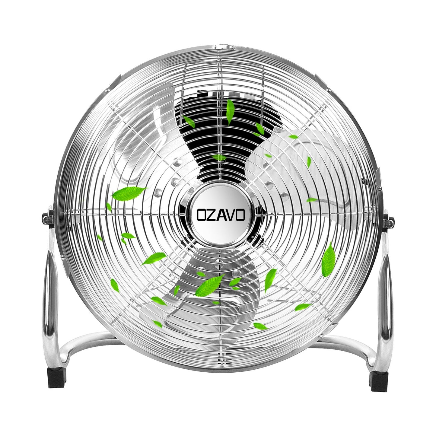 OZAVO pedestal fan, wind machine ⌀45 cm with 3 speeds, floor fan power, table fan metal, air cooler, adjustable tilt angle, 80 W.