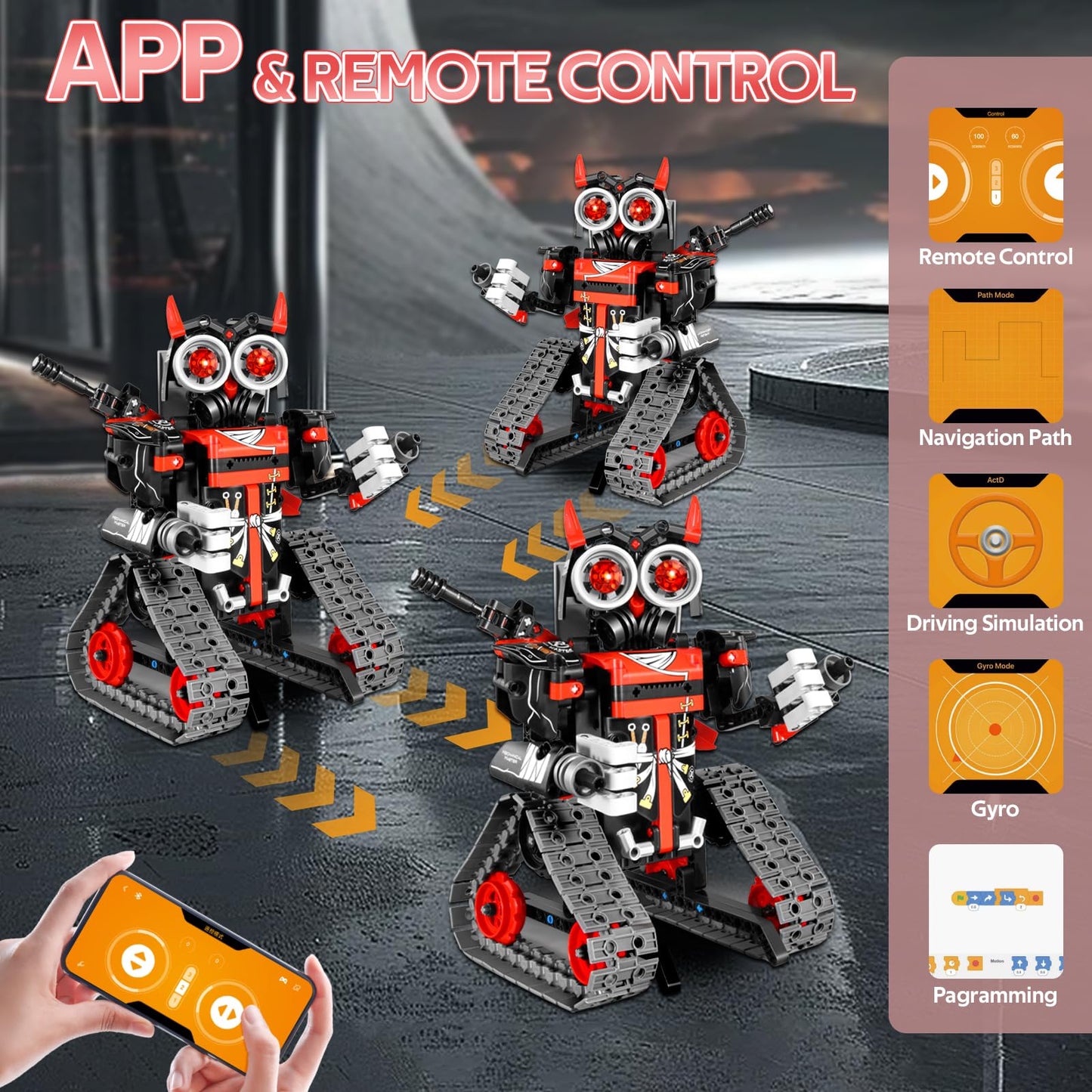 JOYTREKY Technology for 5-12+ years old boys, 3 in 1 robot kids toy for 5-12+ years old boys and girls app remote control educational technology car robot.