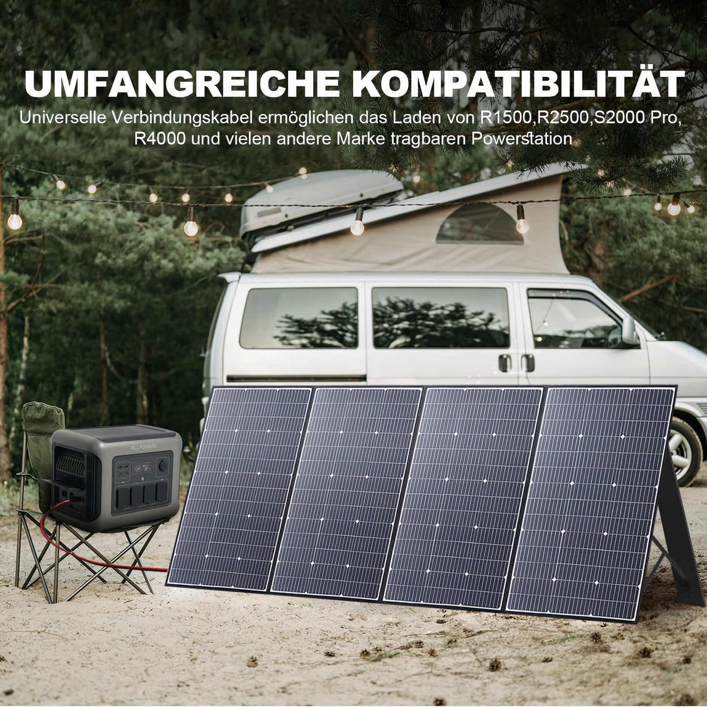ALLPOWERS 400W Solar Panel, foldable solar module for R1500/R2500/R4000/S2000 PRO/S1500 portable power station, photovoltaic module solar system for outdoor garden balcony caravan camping