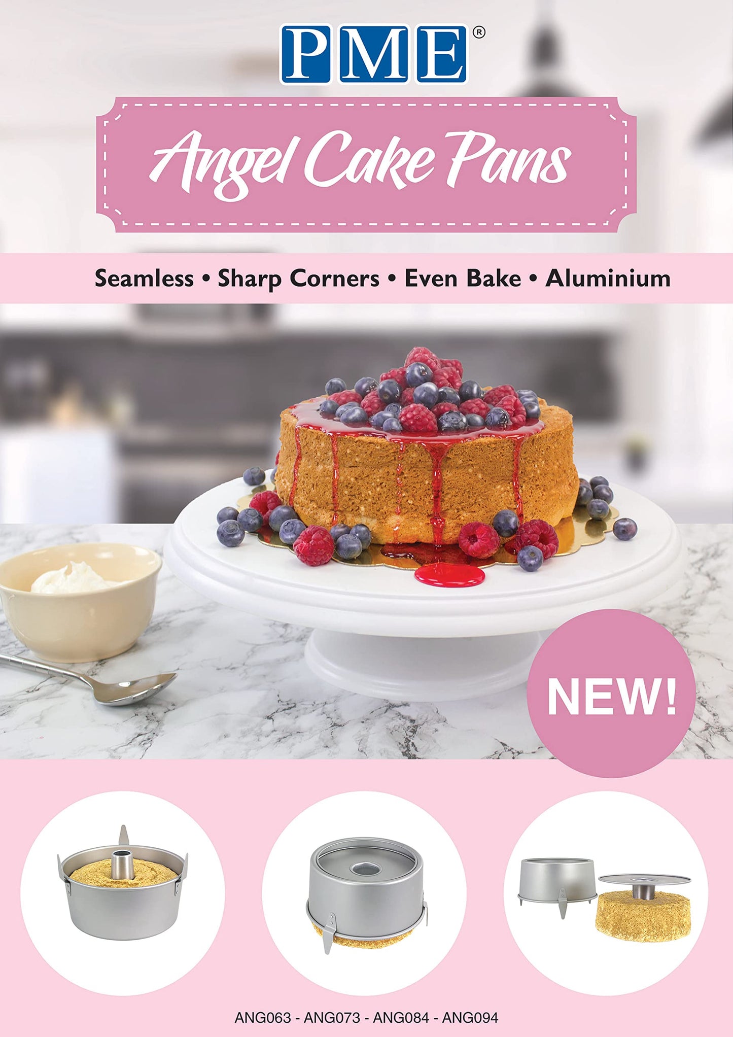 PME ANG094 Angel Cake Pan 9 X 4, anodized aluminum