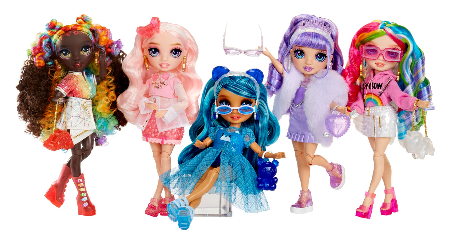 Rainbow High Creative Crystals Violet - Purple 11 inch fashion doll with Make It Kit for crystal accessories, ring for you, crafting, resin playset, gift for kids ages 8, Not EDIBLE.