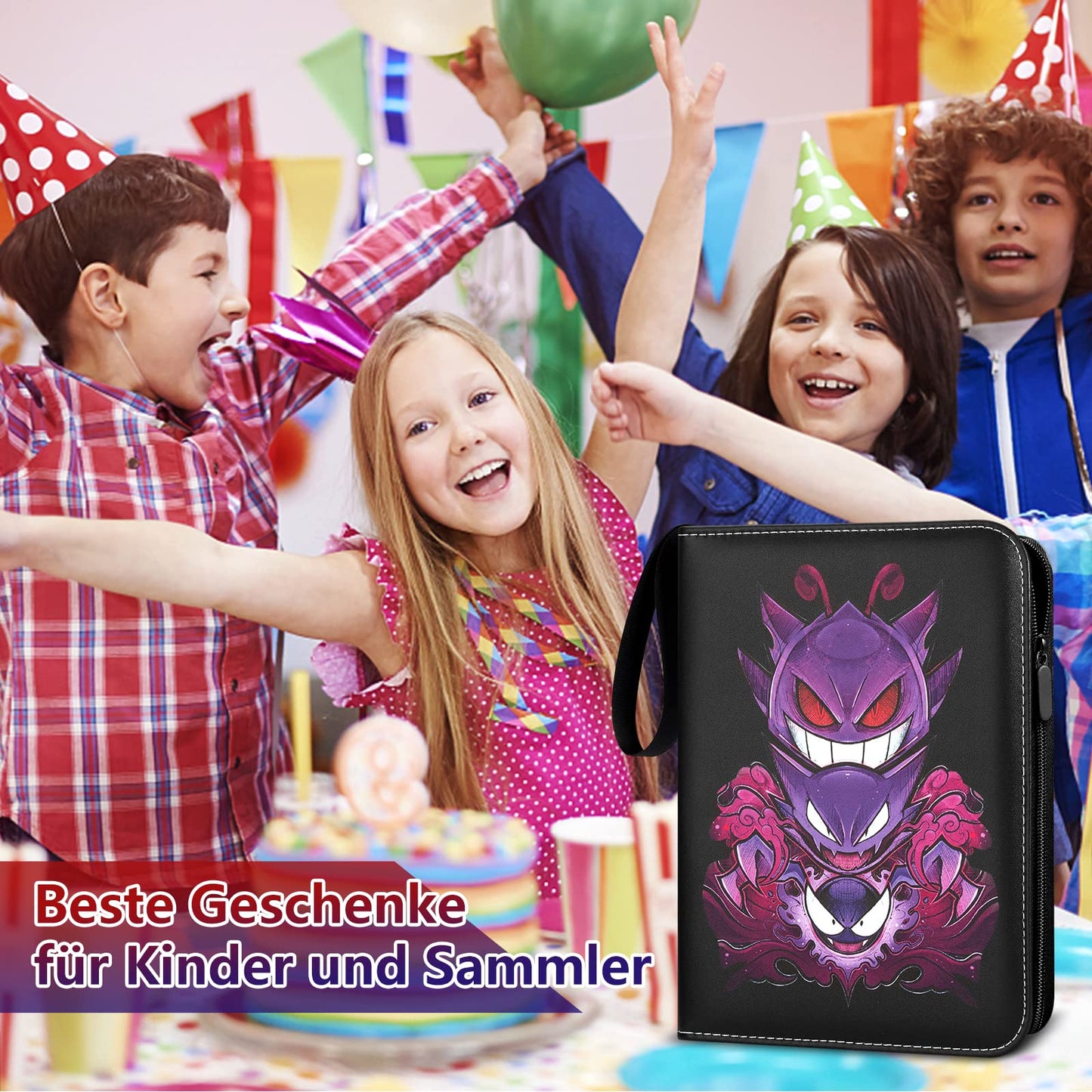 Pokemon card collector's album, 50 pages with 400 pockets. Portable and waterproof PU card holder binder book for collectors. 50 cards per page.