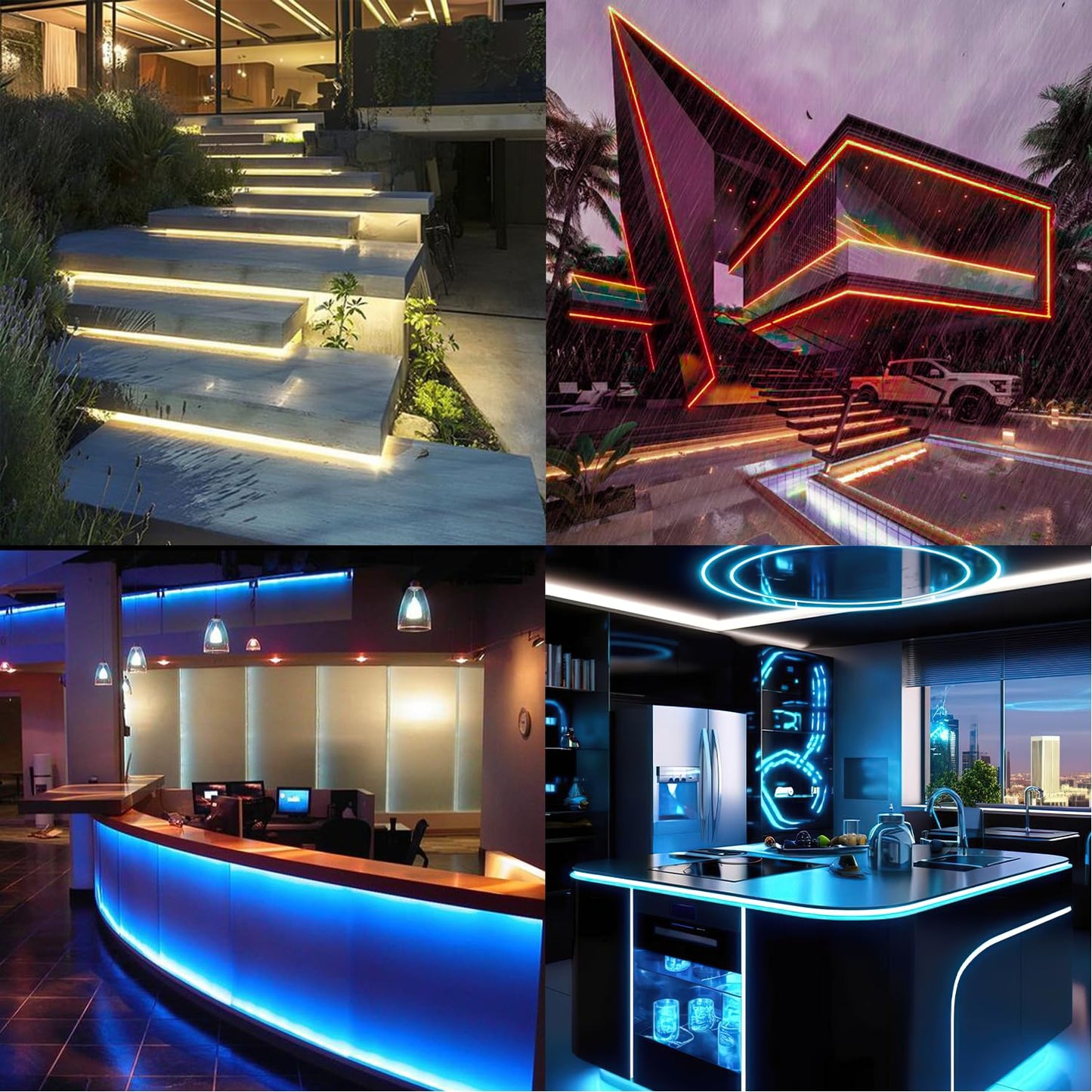 Angdarun LED Profile Aluminum 6 Pack, LED Profile for Width up to 16mm Stripe/Strip, Aluminum Profile 1m/3.3ft for LED Channel