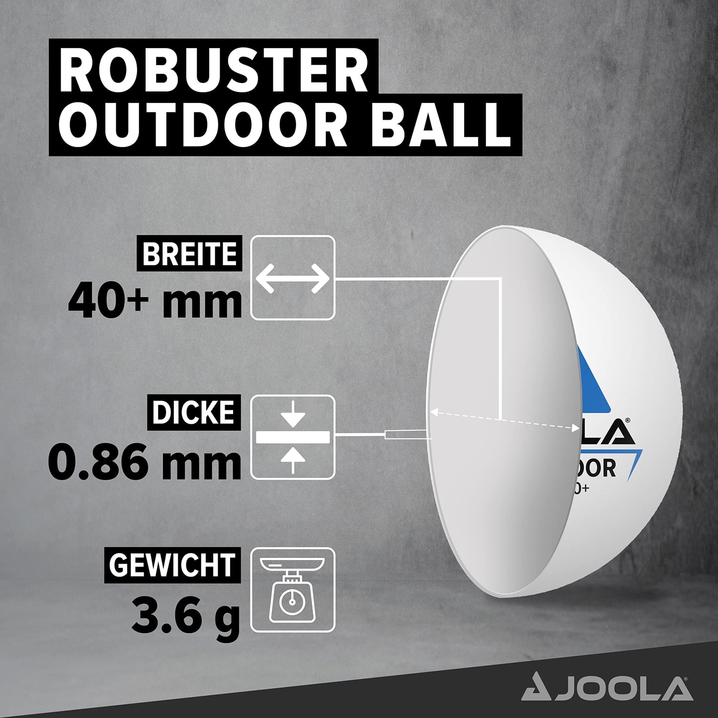 JOOLA 42183 Table Tennis Balls Outdoor 40+ mm Table Tennis Training Balls, White, 12 Pack & 80505 Table Tennis Racket Cover Pocket Double Table Tennis Case