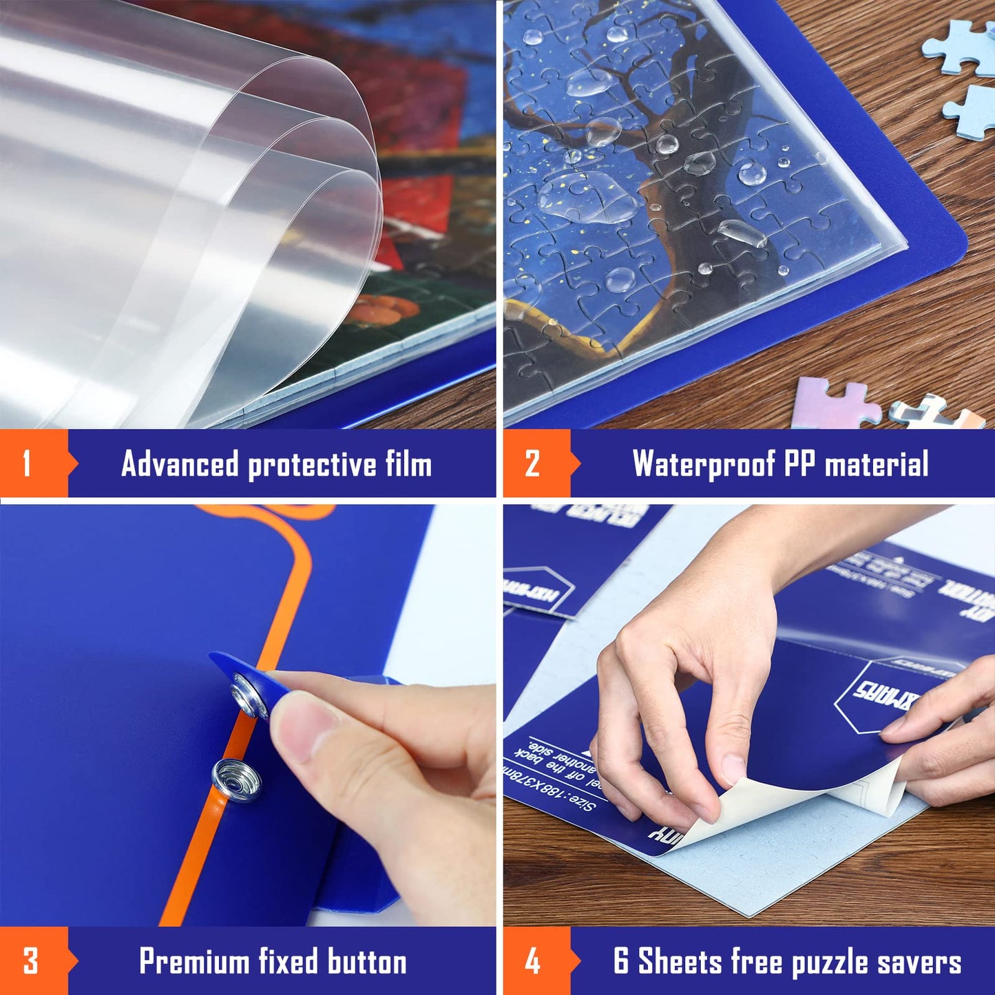 HXMARS Puzzle Storage Folder for 1000 Pieces: Puzzle organizer with large capacity, portable with 20 pockets, dustproof and protective puzzle accessory.